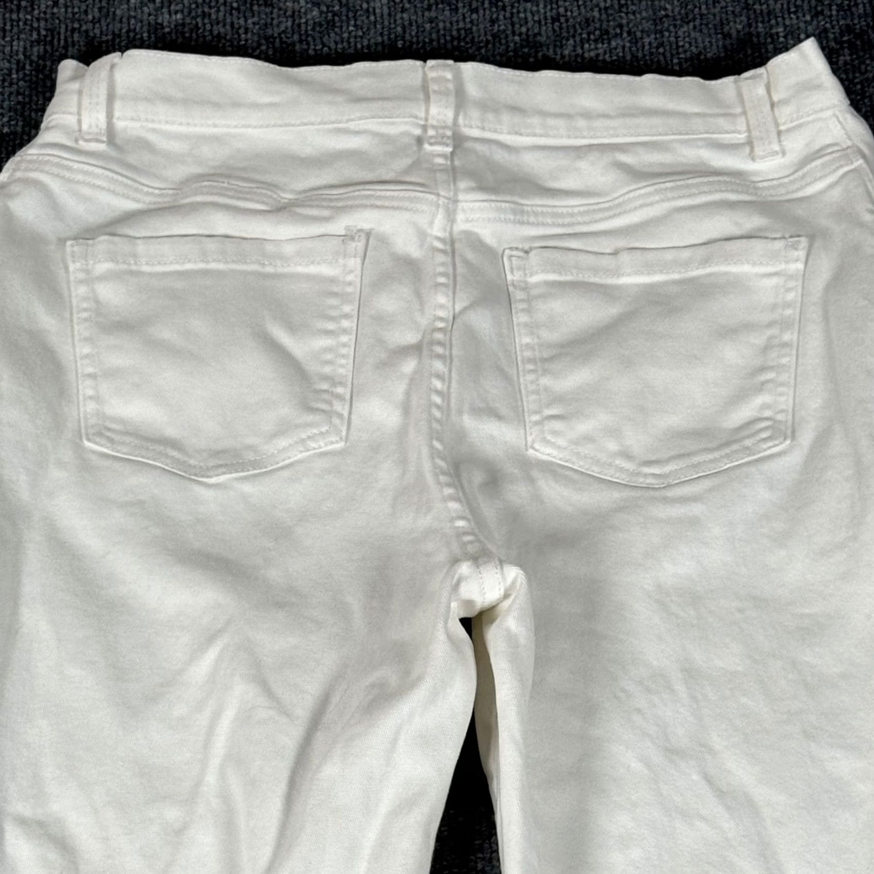 Gloria Vanderbilt Gloria Vanderbilt Amanda Jeans White Straight Womens 10 Denim Cotton Blend Pockets Stretch Classic Fit Inseam 27.5in Rise 10.5in Zip Button Size 32" / US 10 / IT 46 - 4 Thumbnail