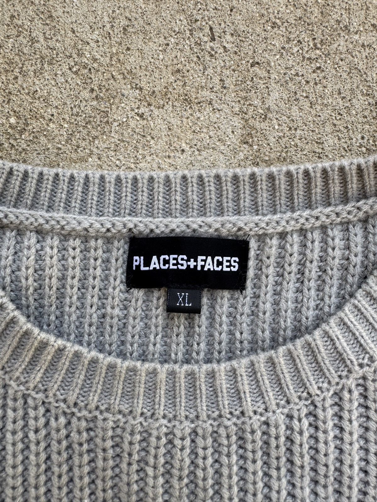 Places + Faces PLACES PLUS FACES CABLE KNIT JUMPER GREY Size US XL / EU 56 / 4 - 4 Thumbnail