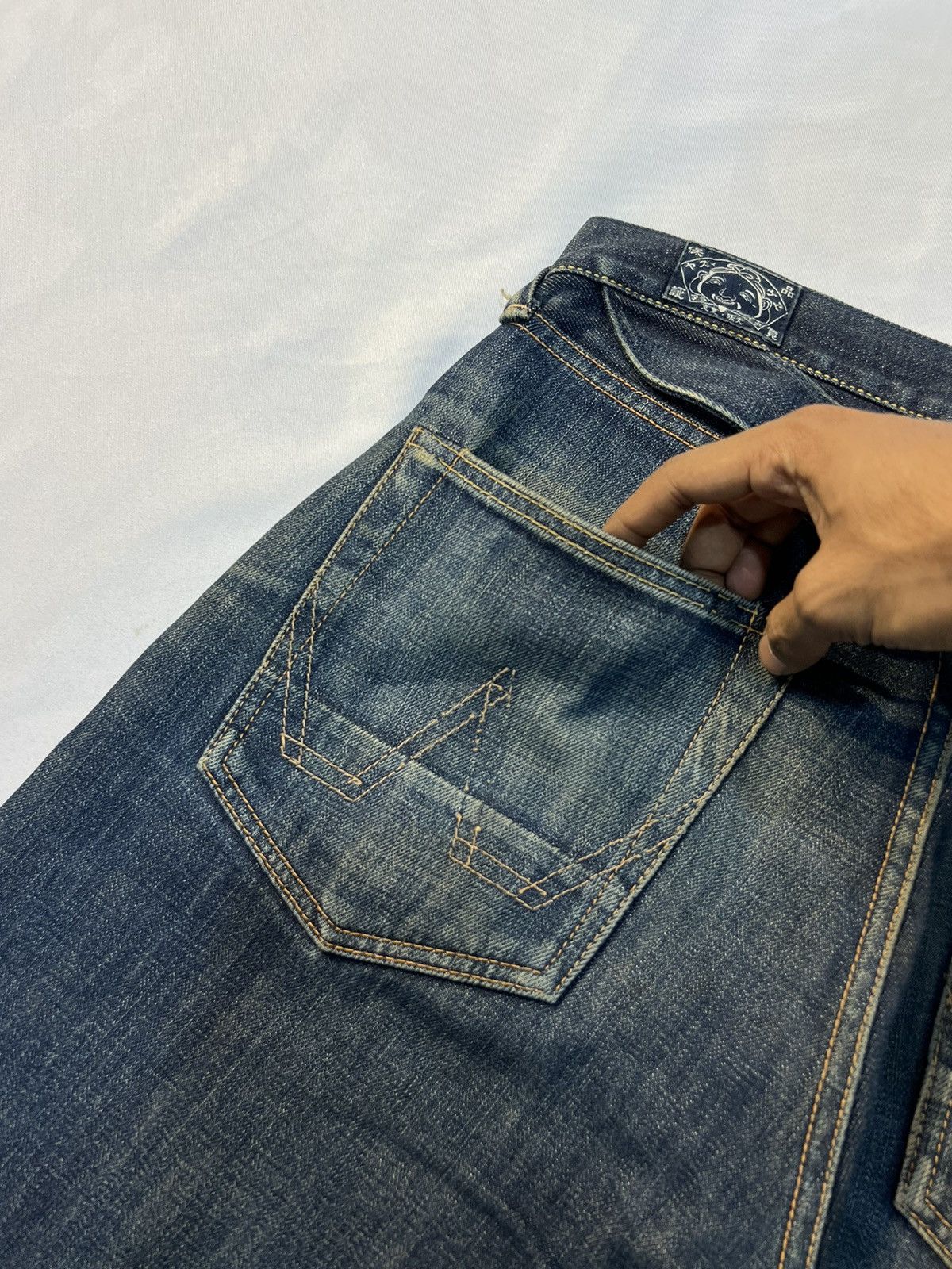 Evisu × Japanese Brand VINTAGE JAPANESSE BRAND EVISU DENIM BUCKLE DISTRESSED Size US 32 / EU 48 - 10 Thumbnail