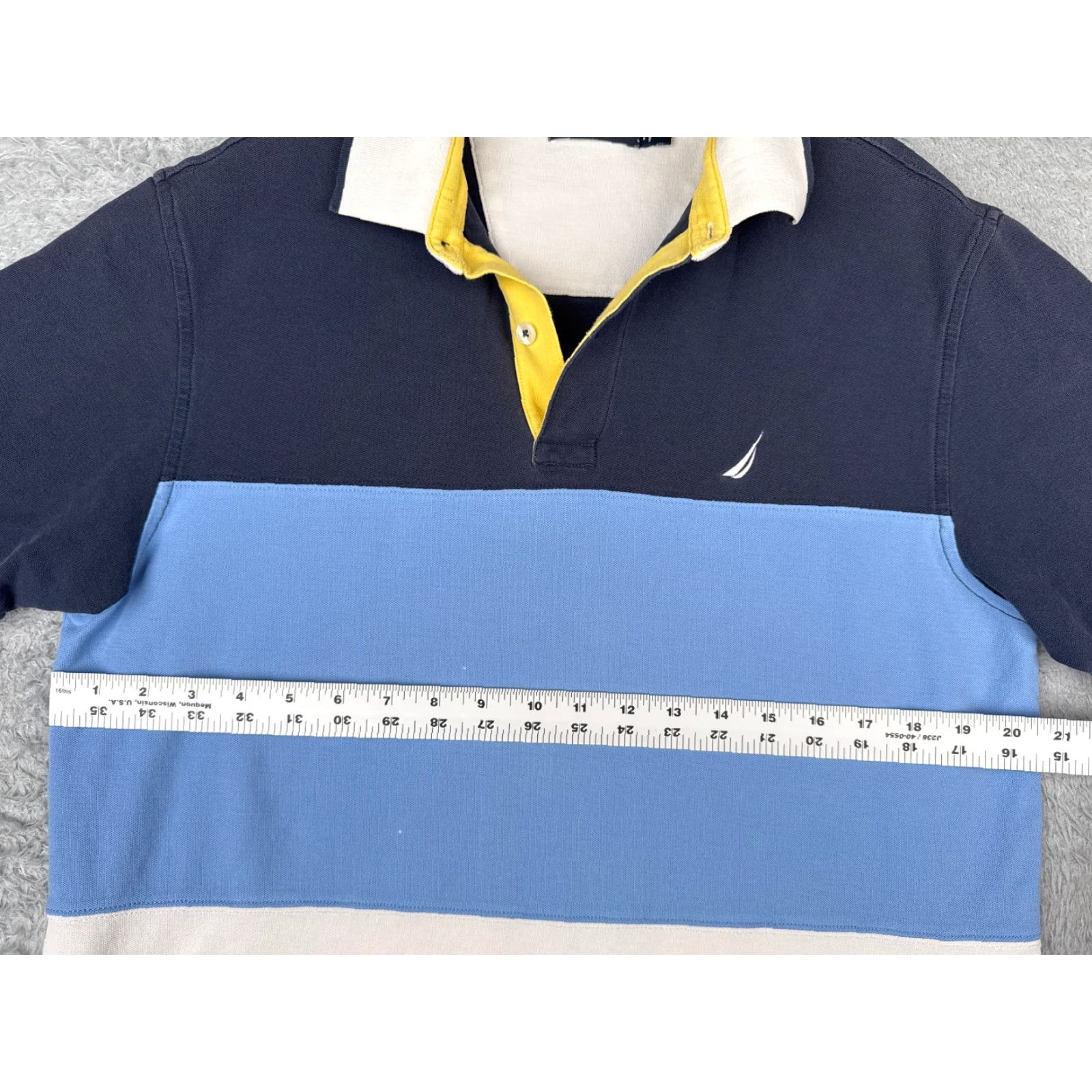 Nautica Nautica Men's Polo Shirt Medium Blue Colorblock 100% Cotton Short Sleeve Golf Activewear Size US M / EU 48-50 / 2 - 7 Thumbnail