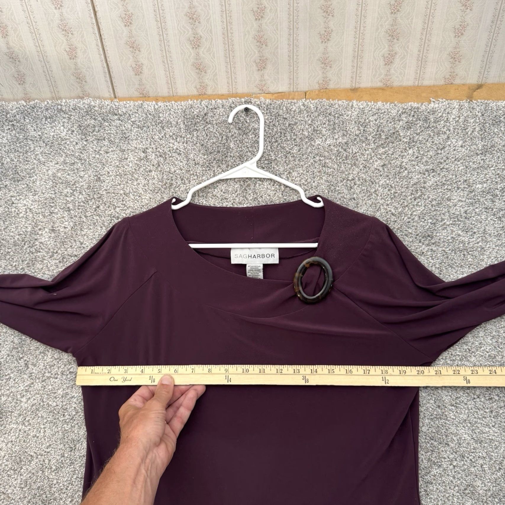 Vintage Sag Harbor Blouse L Purple Womens Blouse Office Business Casual Retro Y2K Elegant Classic Party/Cocktail Workwear Size L / US 10 / IT 46 - 4 Thumbnail