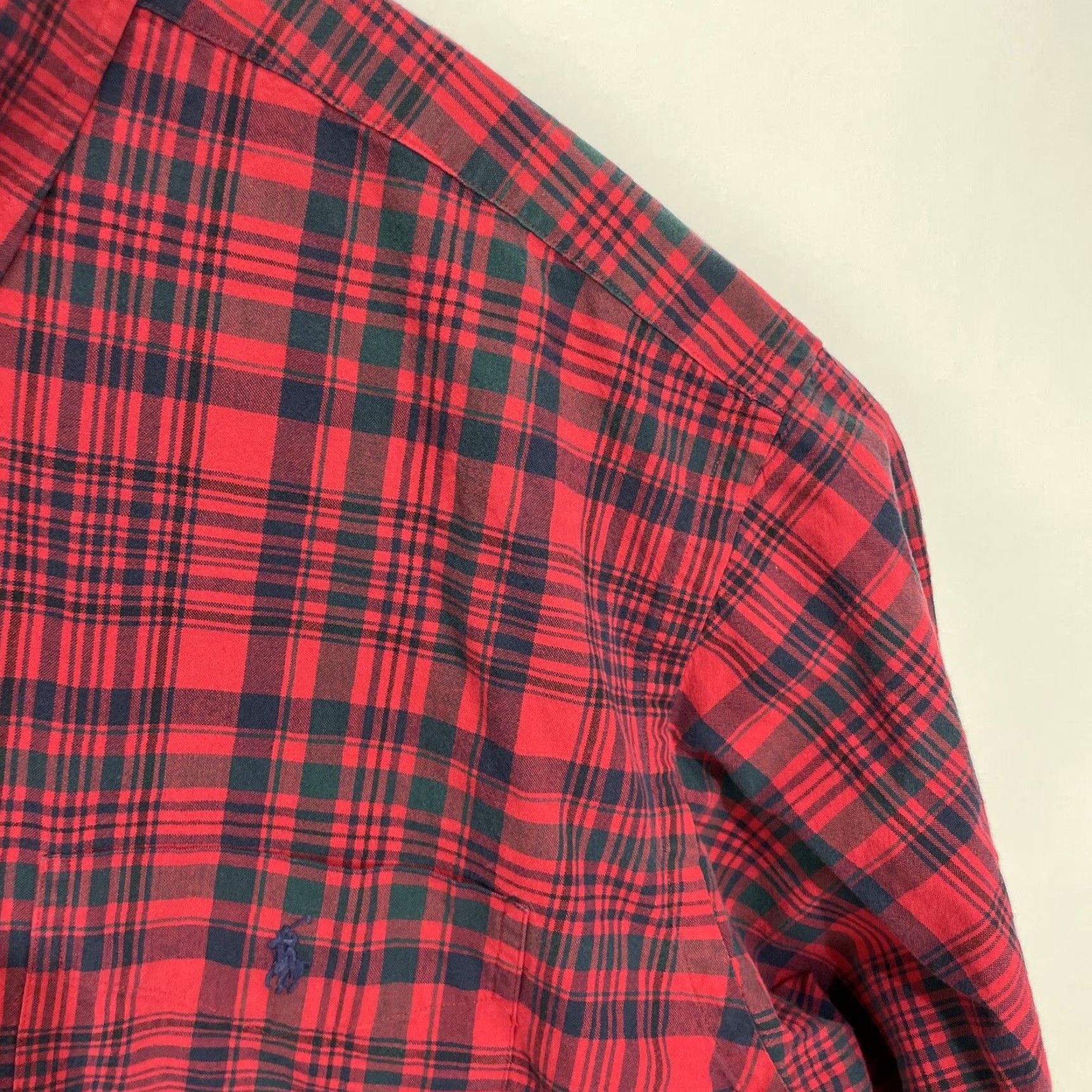 Ralph Lauren Ralph Lauren Button-Up Shirt Mens Large Red Blue Plaid Cotton Classic Fit Button-Front Casual, All Seasons, Logo, Button-Down, Long Sleeve Size US L / EU 52-54 / 3 - 5 Thumbnail