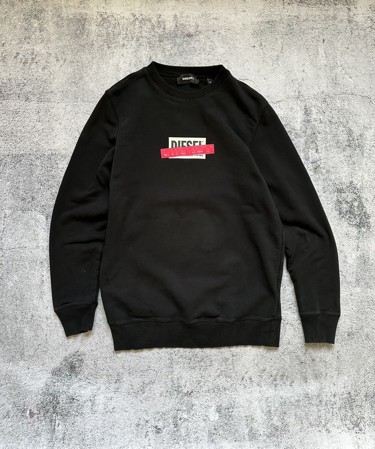 Diesel Vintage Diesel Box Logo Sweatshirt Pink Y2K Rubber Size US M / EU 48-50 / 2 - 1 Thumbnail