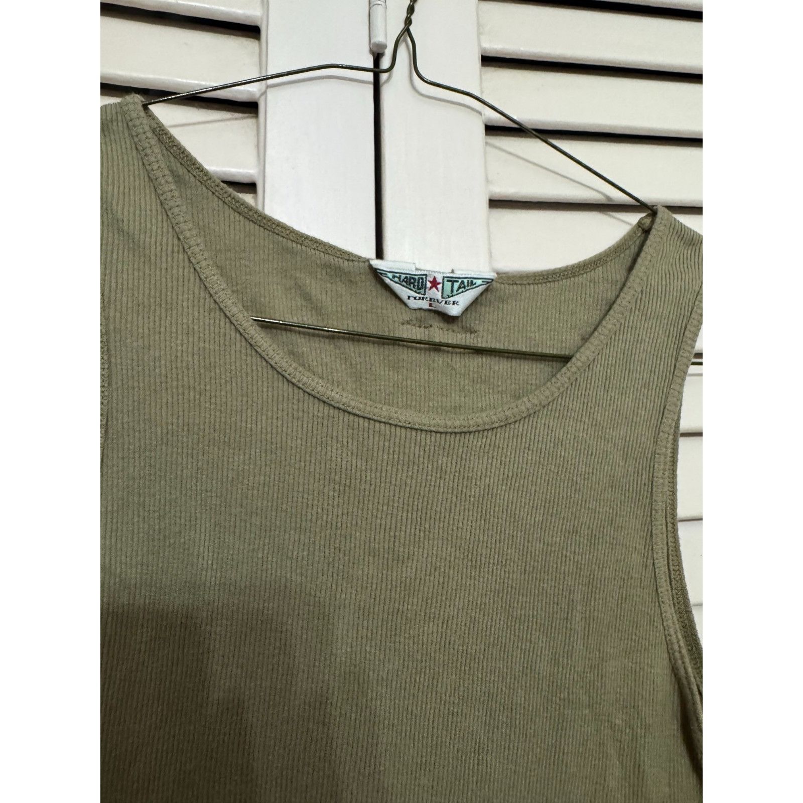 Hard Tail Hard Tail Forever Green Ribbed Tank Top Shirt Size L / US 10 / IT 46 - 3 Thumbnail