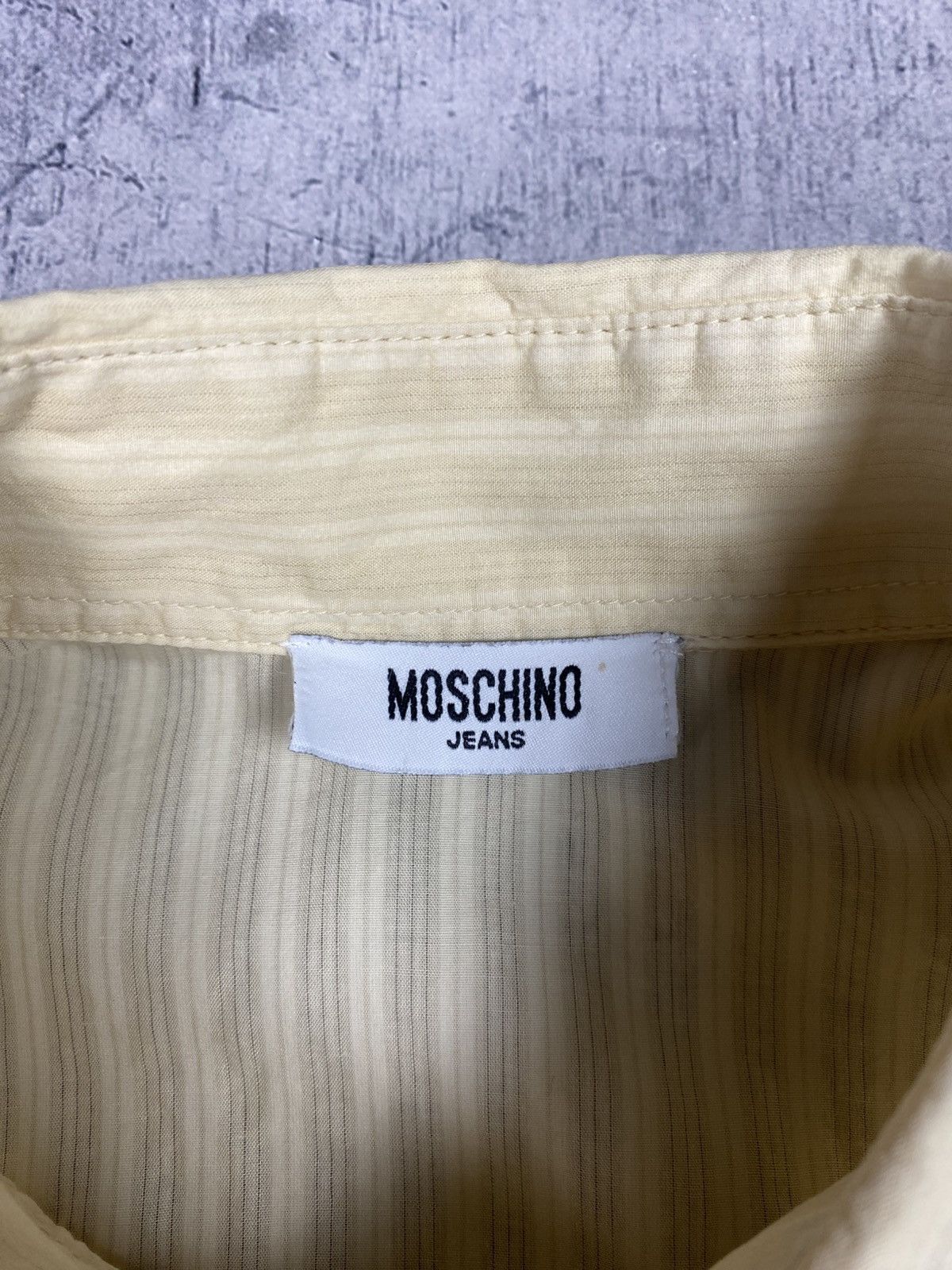 Moschino Moschino Jeans Striped Button Up Shirt Embroidered Logo Size US L / EU 52-54 / 3 - 12 Thumbnail
