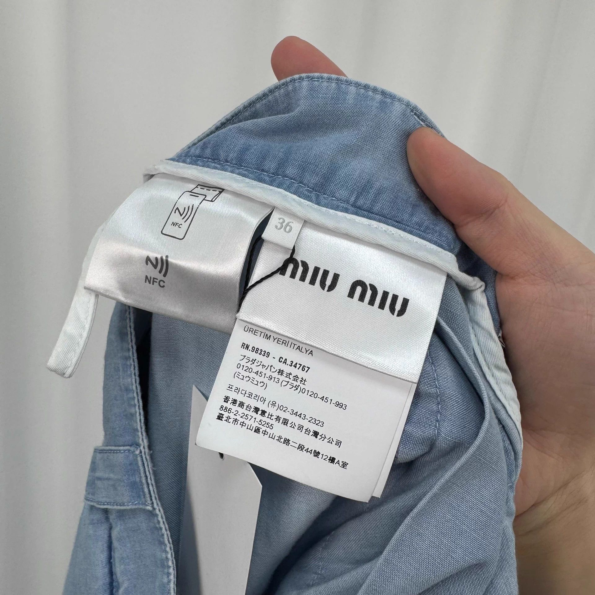 Miu Miu Miu Miu 24ss Embroidered Logo Denim Skirt 36 99 New Size 26" / US 2 / IT 38 - 6 Thumbnail