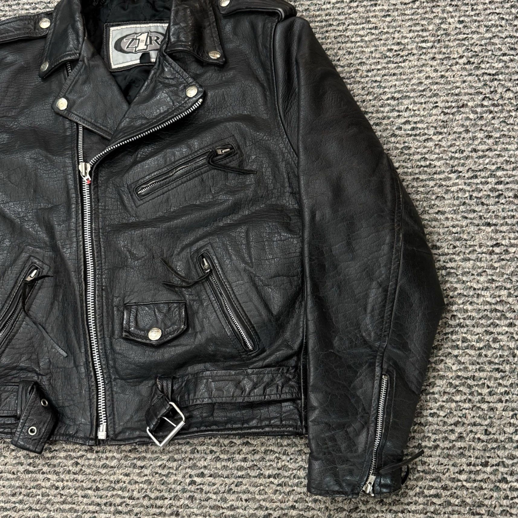 Vintage VINTAGE Z1R Jacket Men’s 48 Black Leather Motorcycle Biker 90s D Pocket Outdoor Size US M / EU 48-50 / 2 - 5 Thumbnail