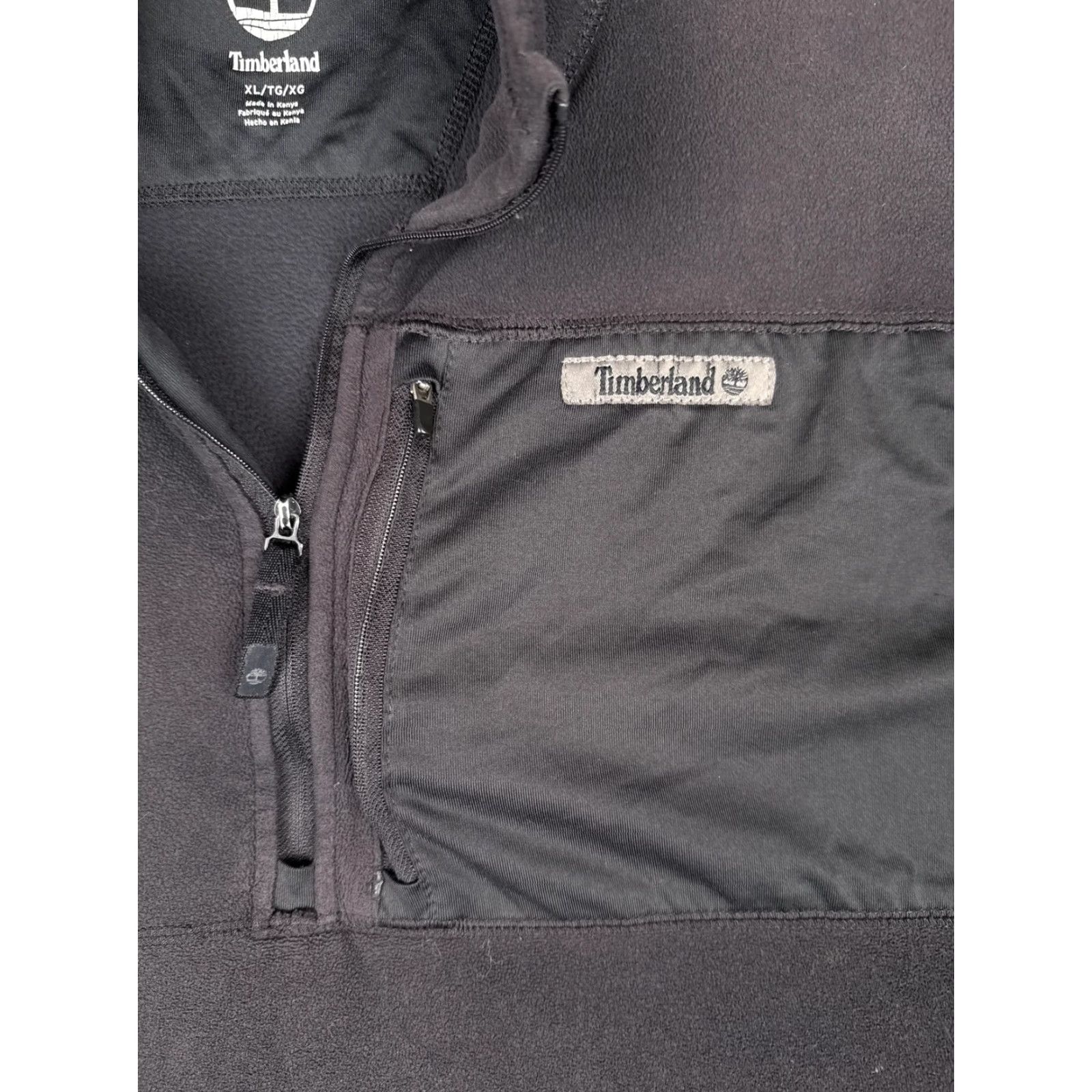 Timberland Timberland Mens XL Black Fleece Pullover Sweatshirt 1/4 Zip Pockets Outdoor Read Size US XL / EU 56 / 4 - 6 Thumbnail