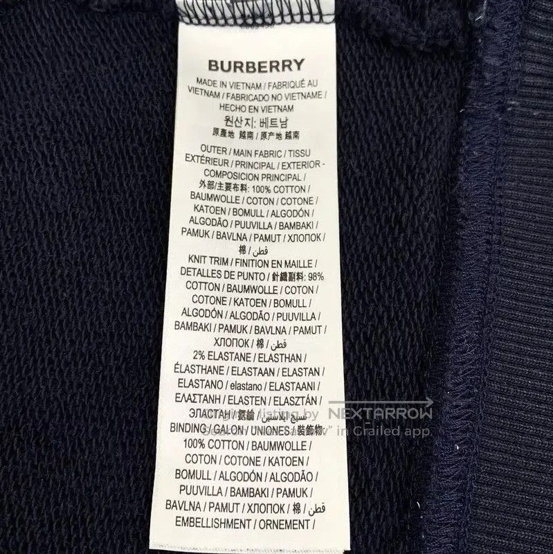 Burberry Burberry Women's Navy Cotton Hoodie with Logo. Size M / US 6-8 / IT 42-44 - 7 Thumbnail