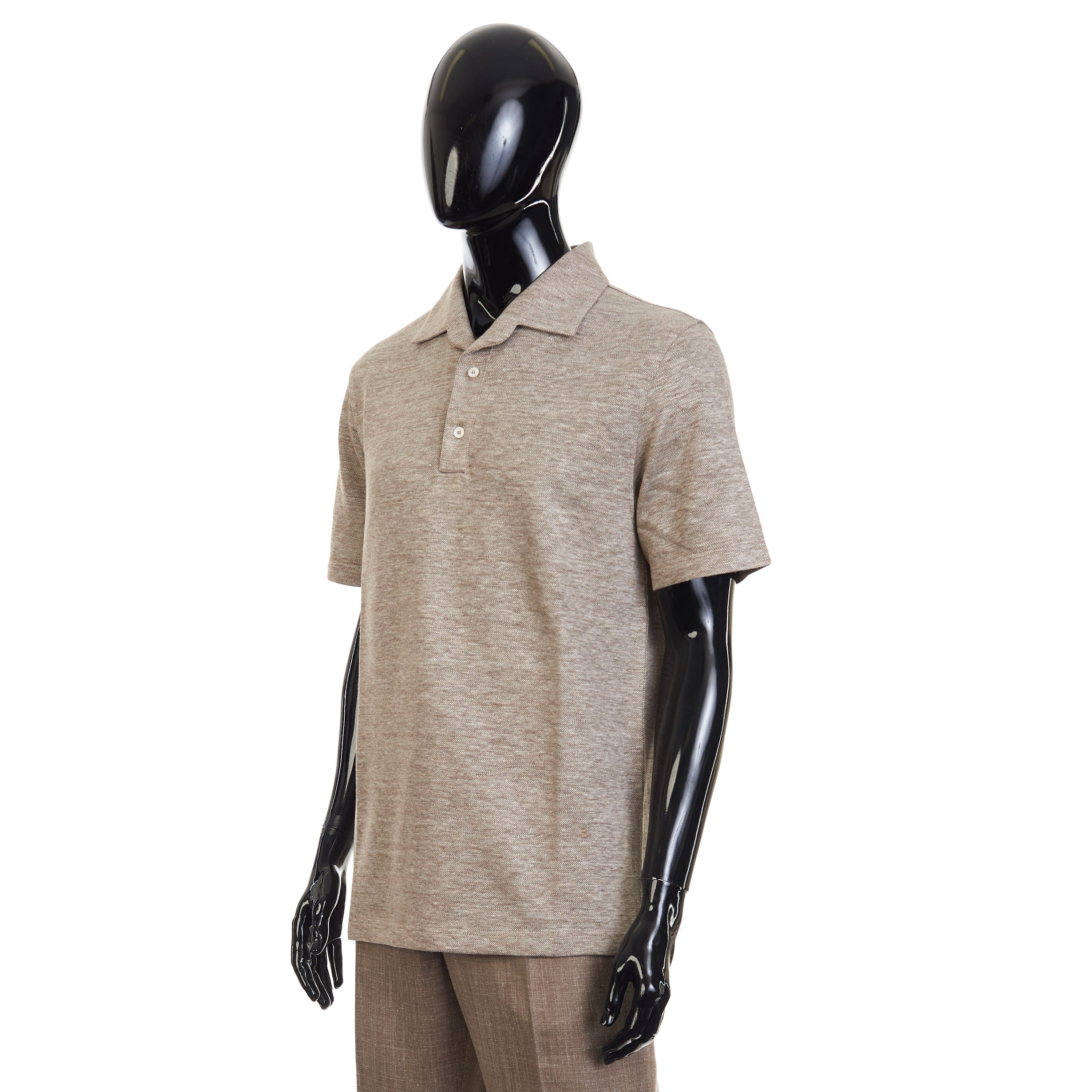 Other Brett Johnson Mocha Brown Silk, Wool & Linen Polo Shirt Size US S / EU 44-46 / 1 - 3 Thumbnail