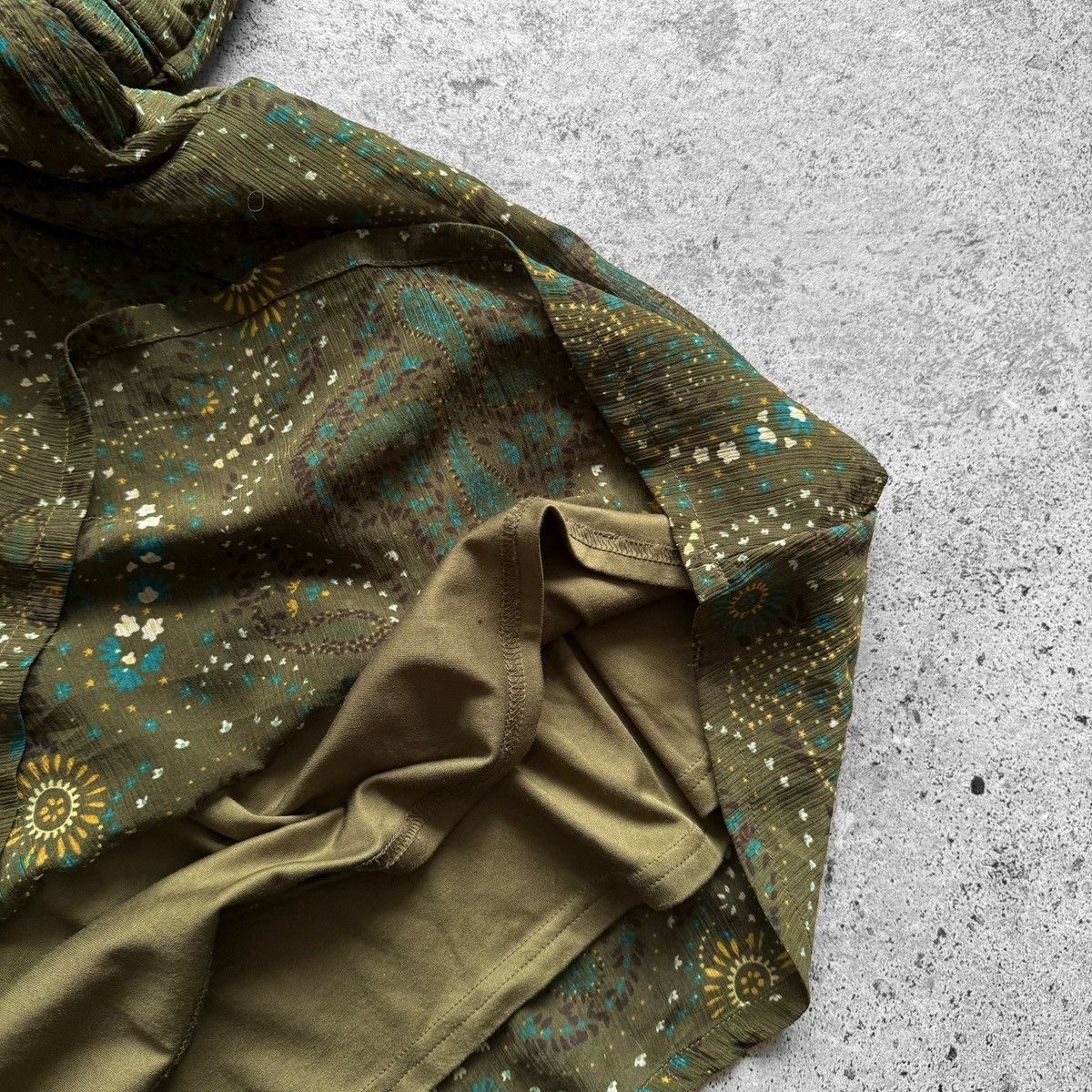 H&M H&M Womens Green Paisley Dress Knee Length V-Neck Boho Size S / US 4 / IT 40 - 7 Thumbnail