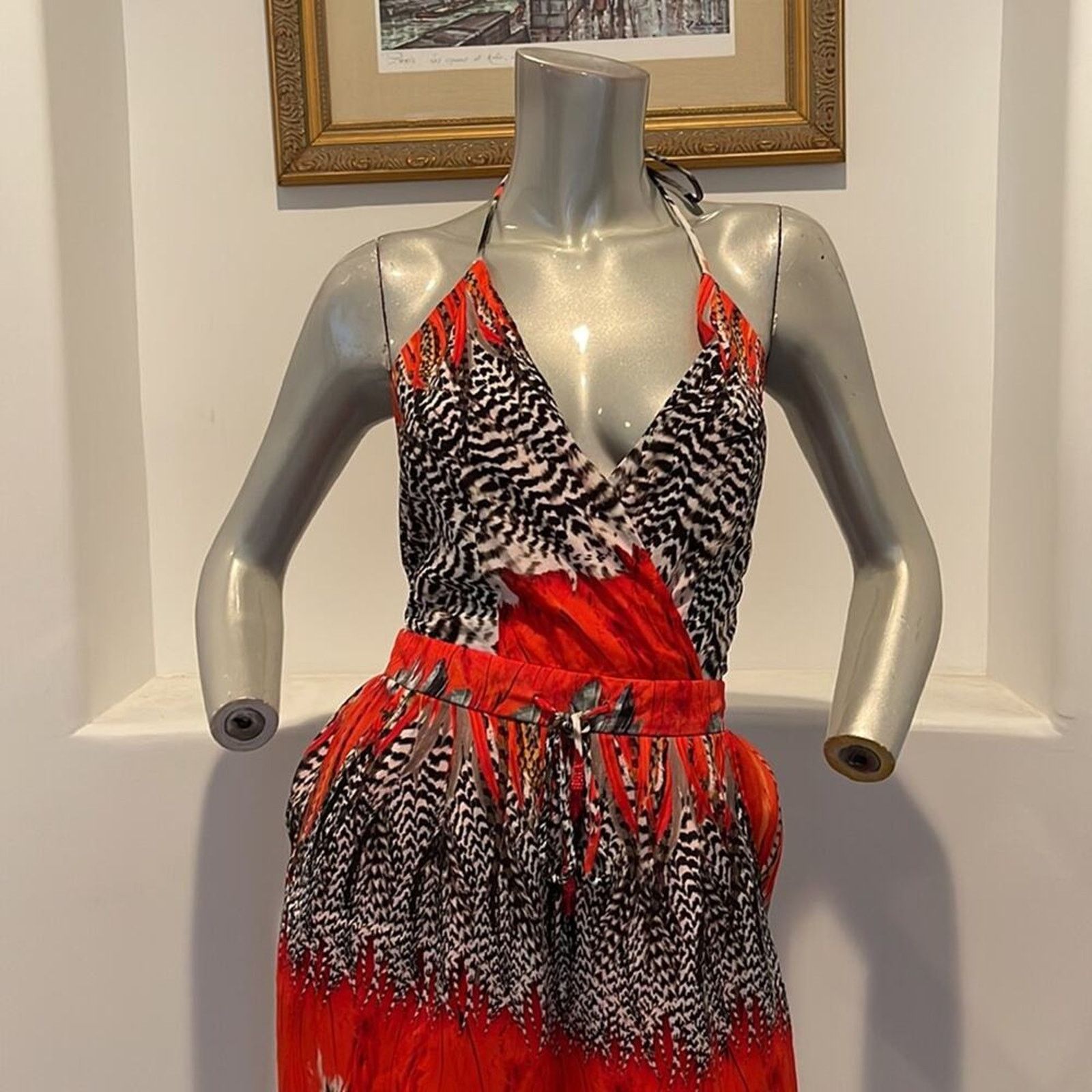 Other Shahida Parides Woodpecker Red Multi Palazzo Jumpsuit Size S Size 27" / US 4 / IT 40 - 9 Thumbnail