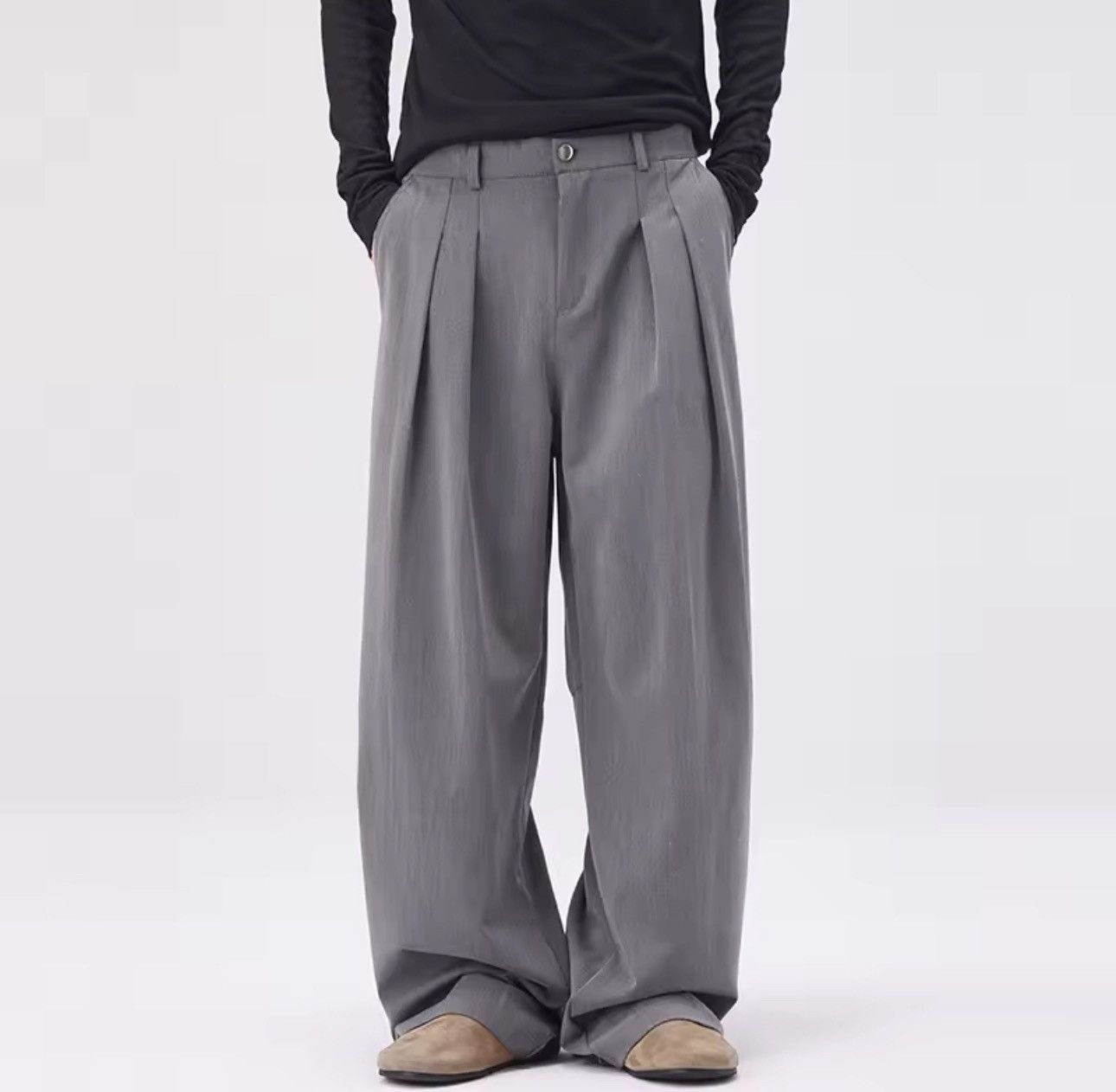Other Casual Loose Straight School Gray Soft Pants Size US 32 / EU 48 - 4 Thumbnail
