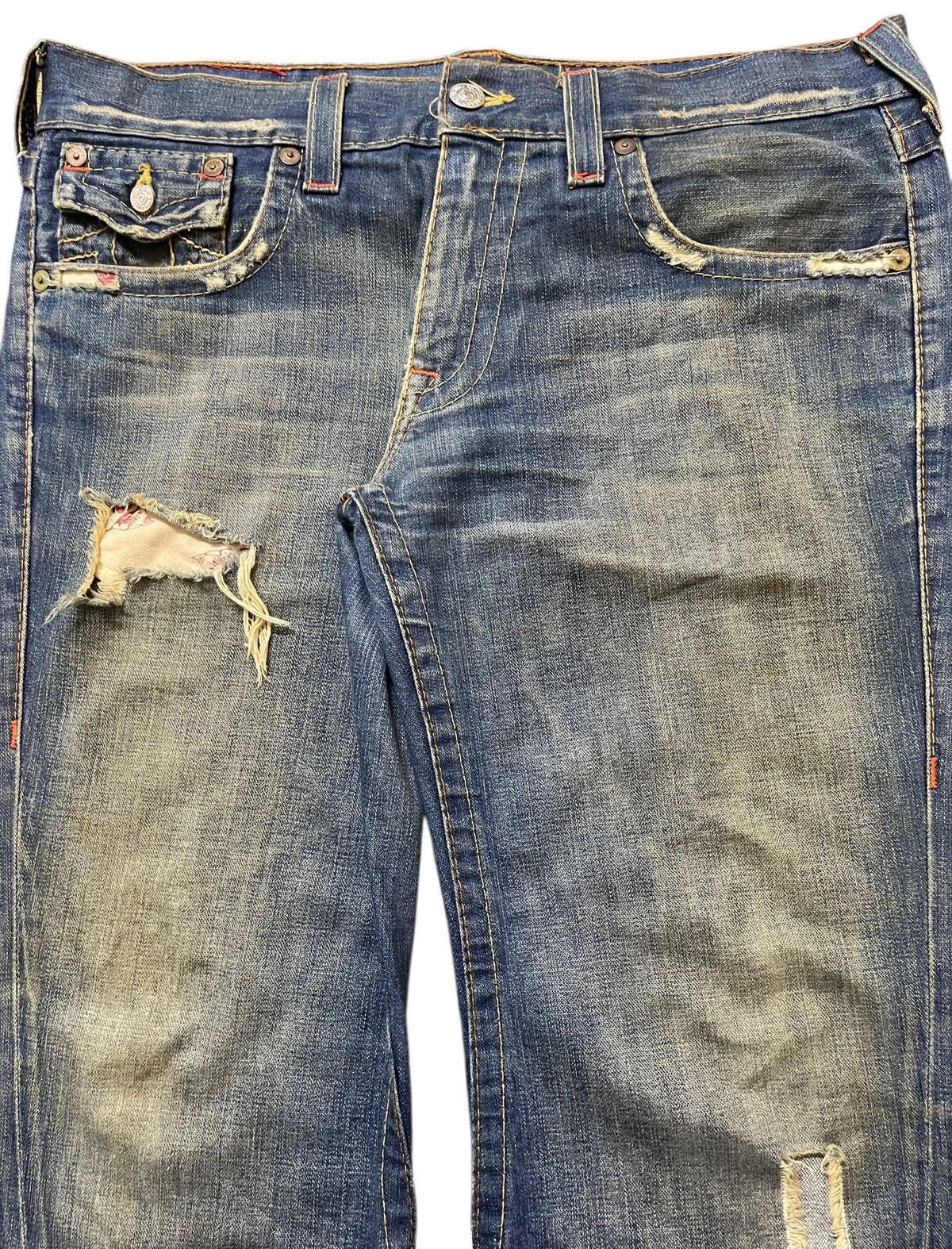 True Religion Vintage Usa True Religion Mud Wash Distress Spiral Leg Baggy Size US 38 / EU 54 - 4 Thumbnail