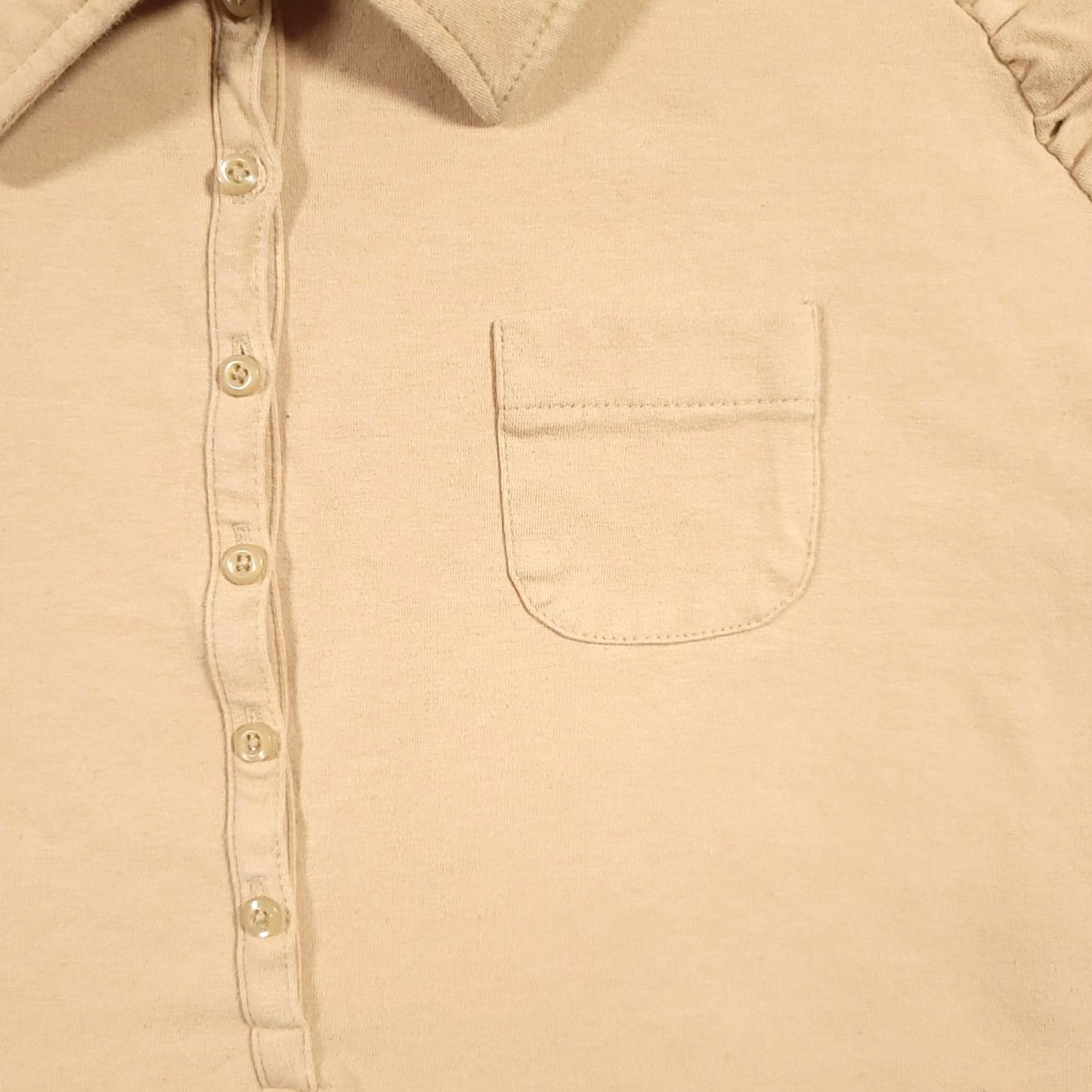 Faded Glory VINTAGE Faded Glory Polo Shirt Women's 18W Polo Short Sleeve Beige Slim Fit Stretch Cap Sleeve Size XXL / US 16-18 / IT 52-54 - 4 Thumbnail