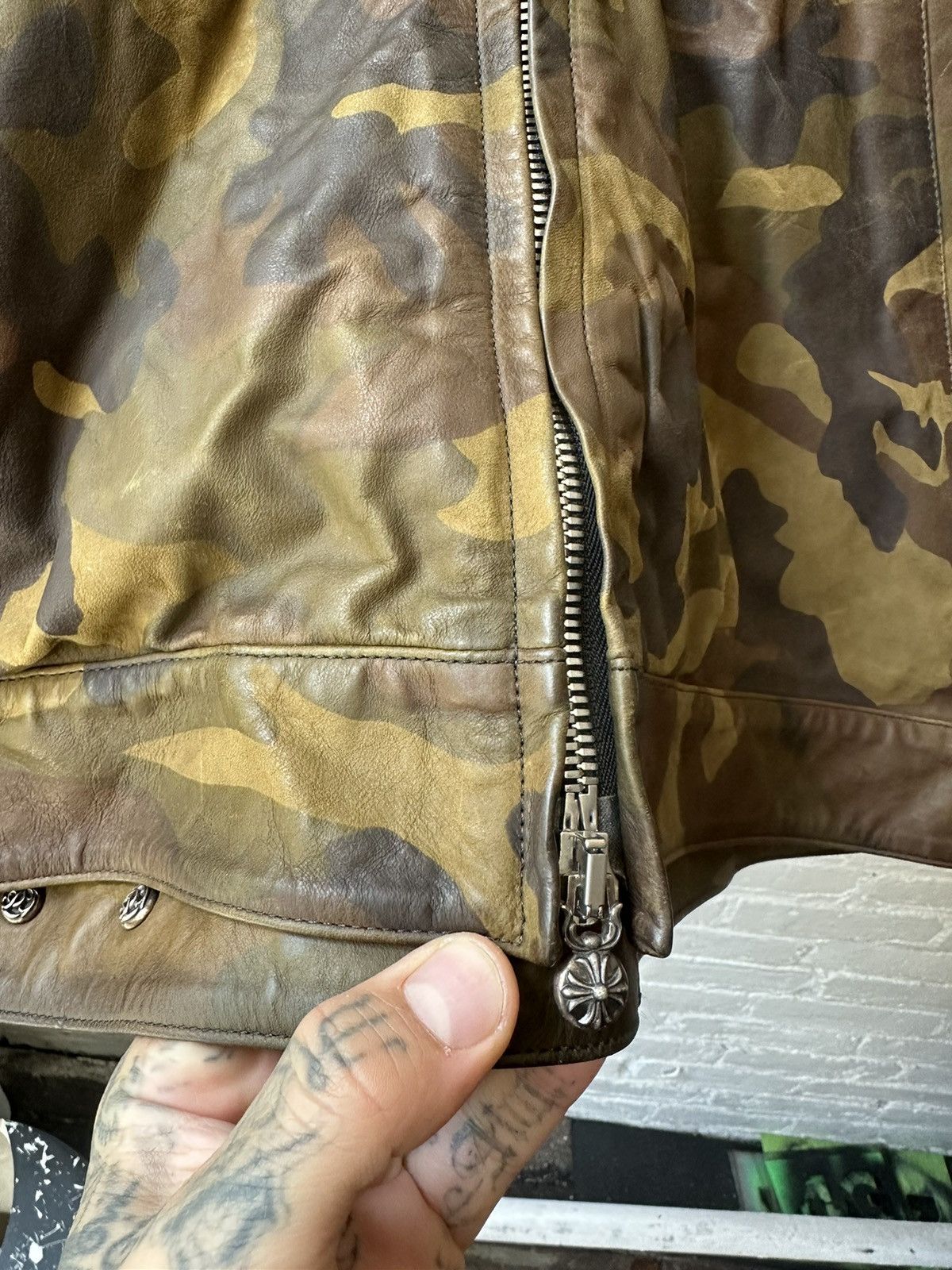 Chrome Hearts Chrome Hearts XXL 2XL CAMO CROSS PATCH LEATHER JACKET Size US XXL / EU 58 / 5 - 7 Thumbnail