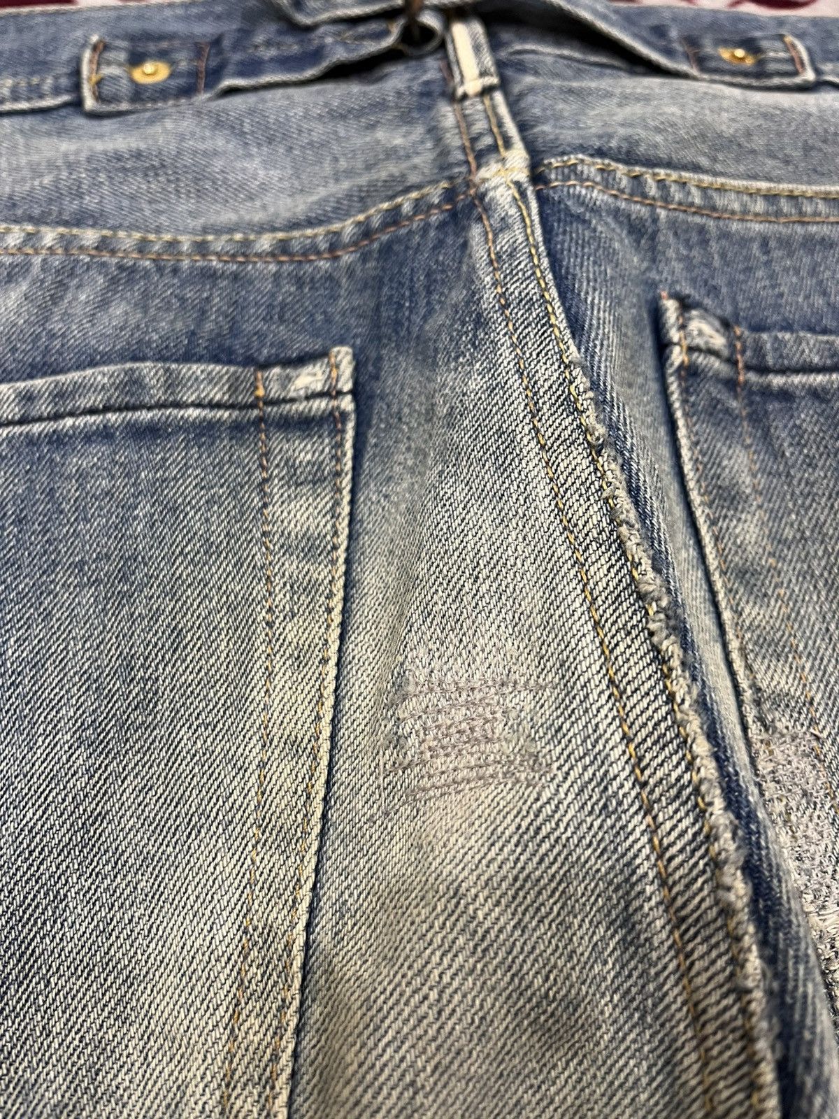 Japanese Brand Deluxe Clothing Distressed Reworked Half Selvedge Denim Size US 34 / EU 50 - 17 Thumbnail