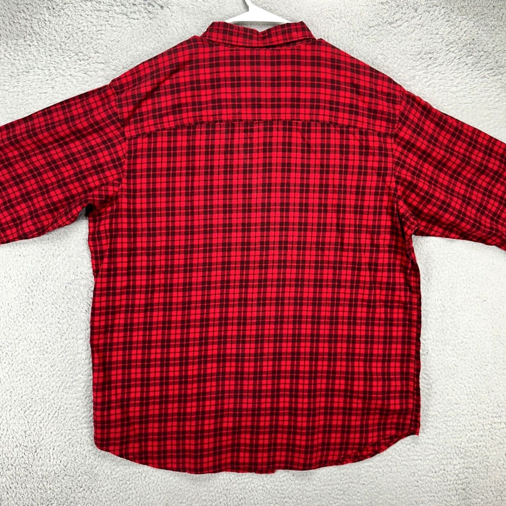 Logo 7 Columbia Adult Mens Button Down Shirt XL Red Black Plaid Pocket Logo Long Sleeve Size US XL / EU 56 / 4 - 3 Thumbnail