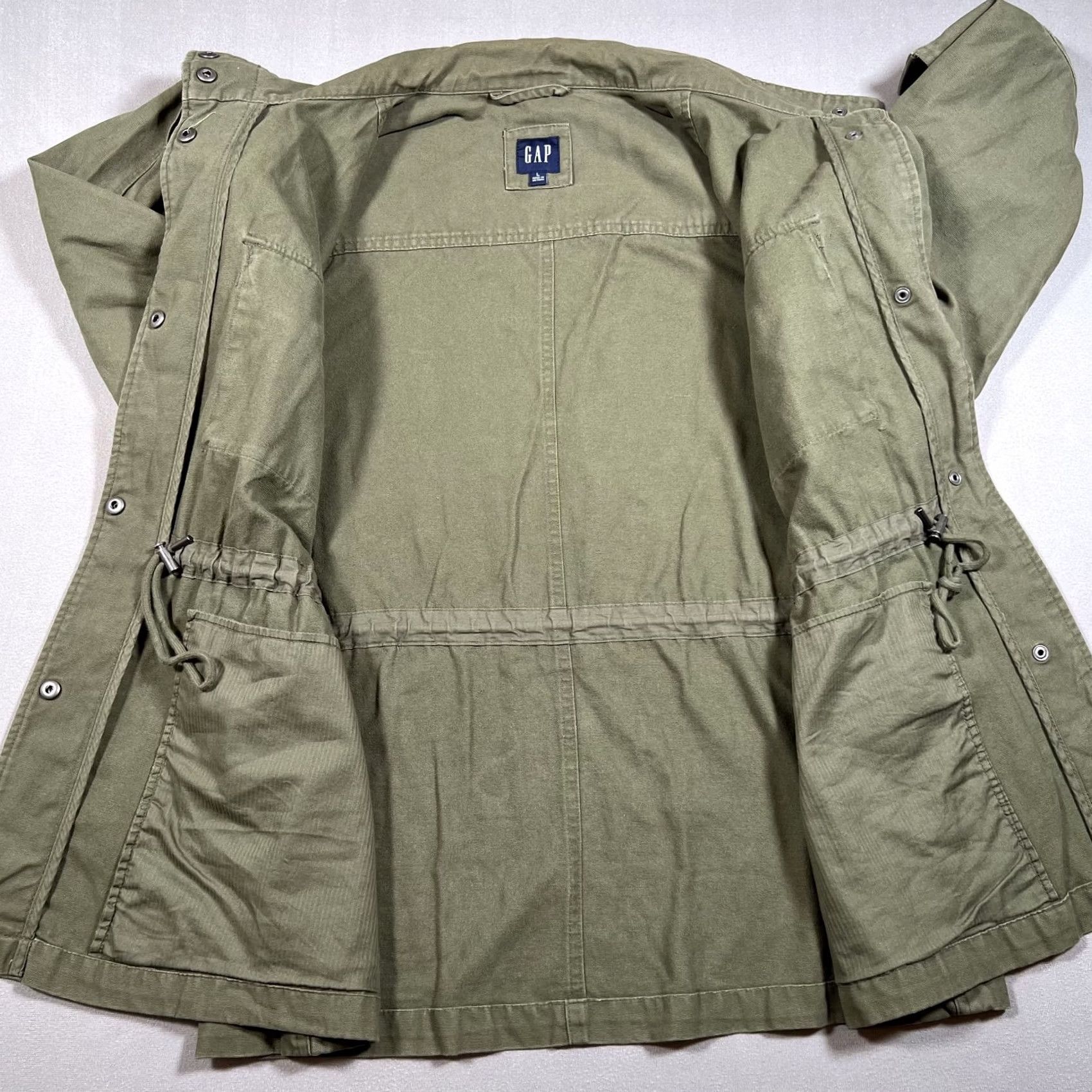 Gap GAP Women's Army Green Utility Jacket Full Zip Snap Drawstring Waist L Size L / US 10 / IT 46 - 5 Thumbnail