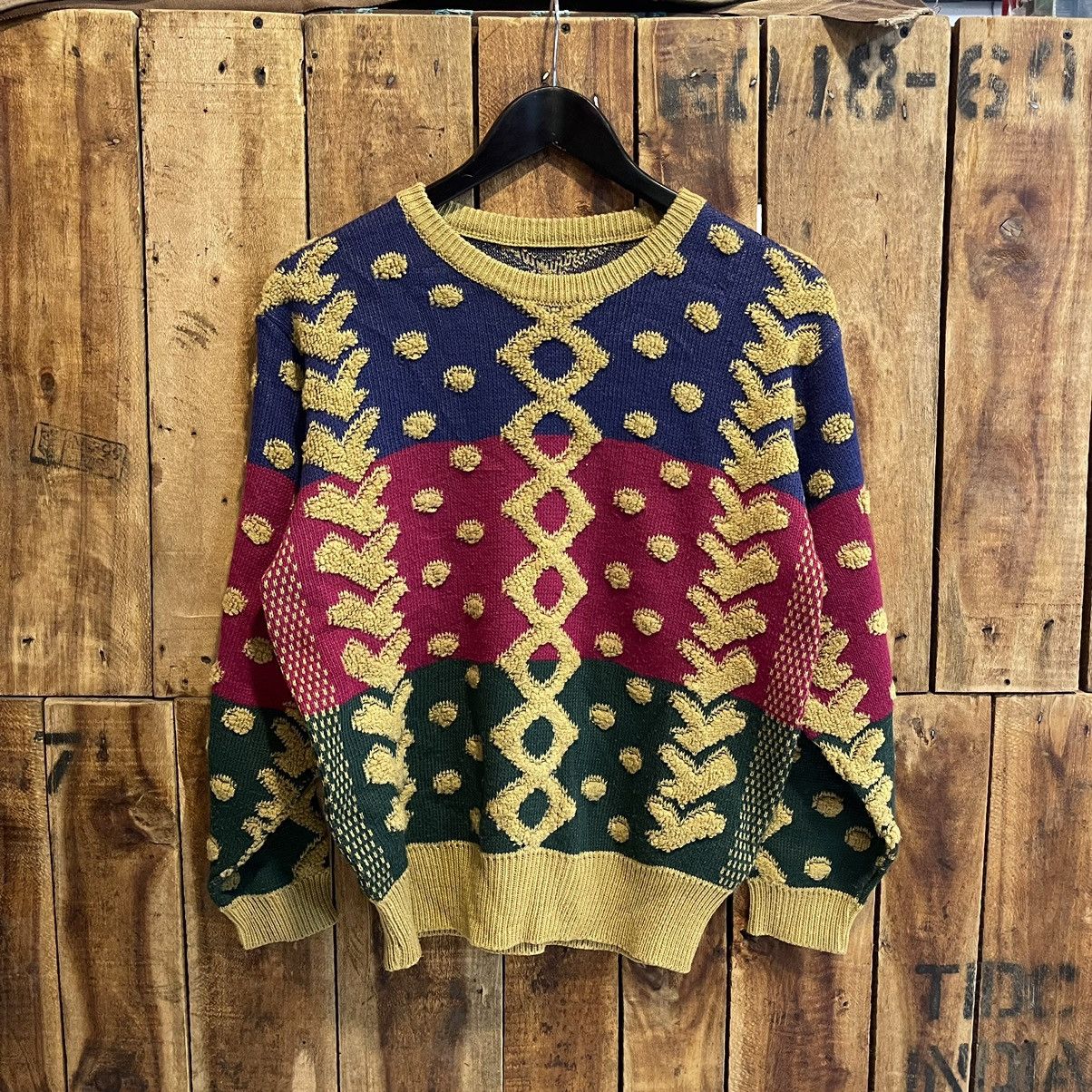 Japanese Brand × Vintage Vintage Rare Pattern Knitwear Multicolour Size US M / EU 48-50 / 2 - 1 Thumbnail