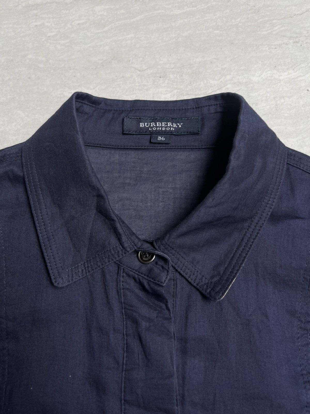 Burberry Burberry London Navy Shirt Dress Size XS / US 0-2 / IT 36-38 - 15 Thumbnail