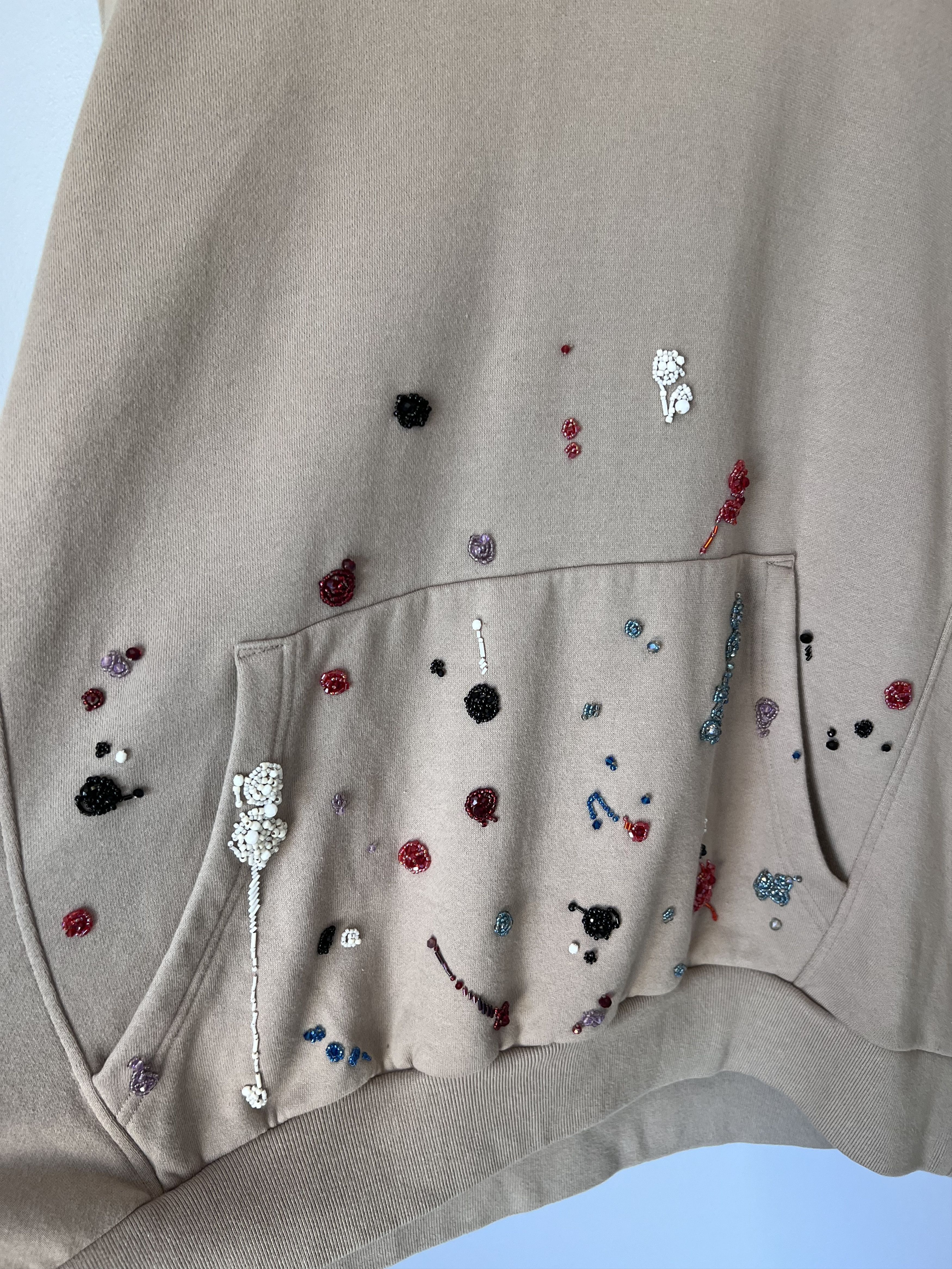Undercover Undercover Beaded Paint Splatter Hoodie in Beige Size US XL / EU 56 / 4 - 4 Thumbnail
