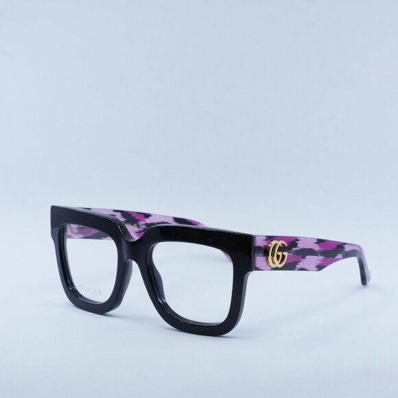 Gucci Gucci GG1549O 003 Eyeglasses Black 52mm Square Frame Size ONE SIZE - 1 Thumbnail