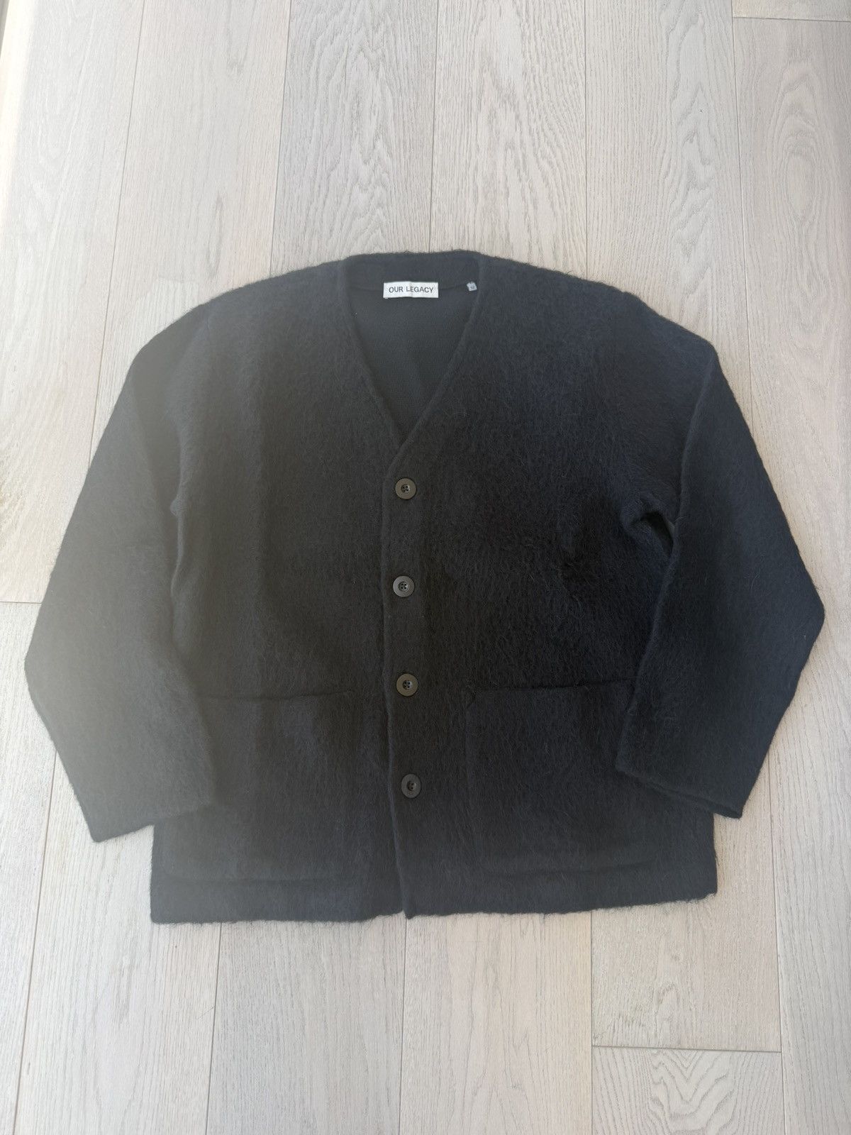 Our Legacy Our Legacy Black Mohair Cardigan Size US XL / EU 56 / 4 - 1 Thumbnail