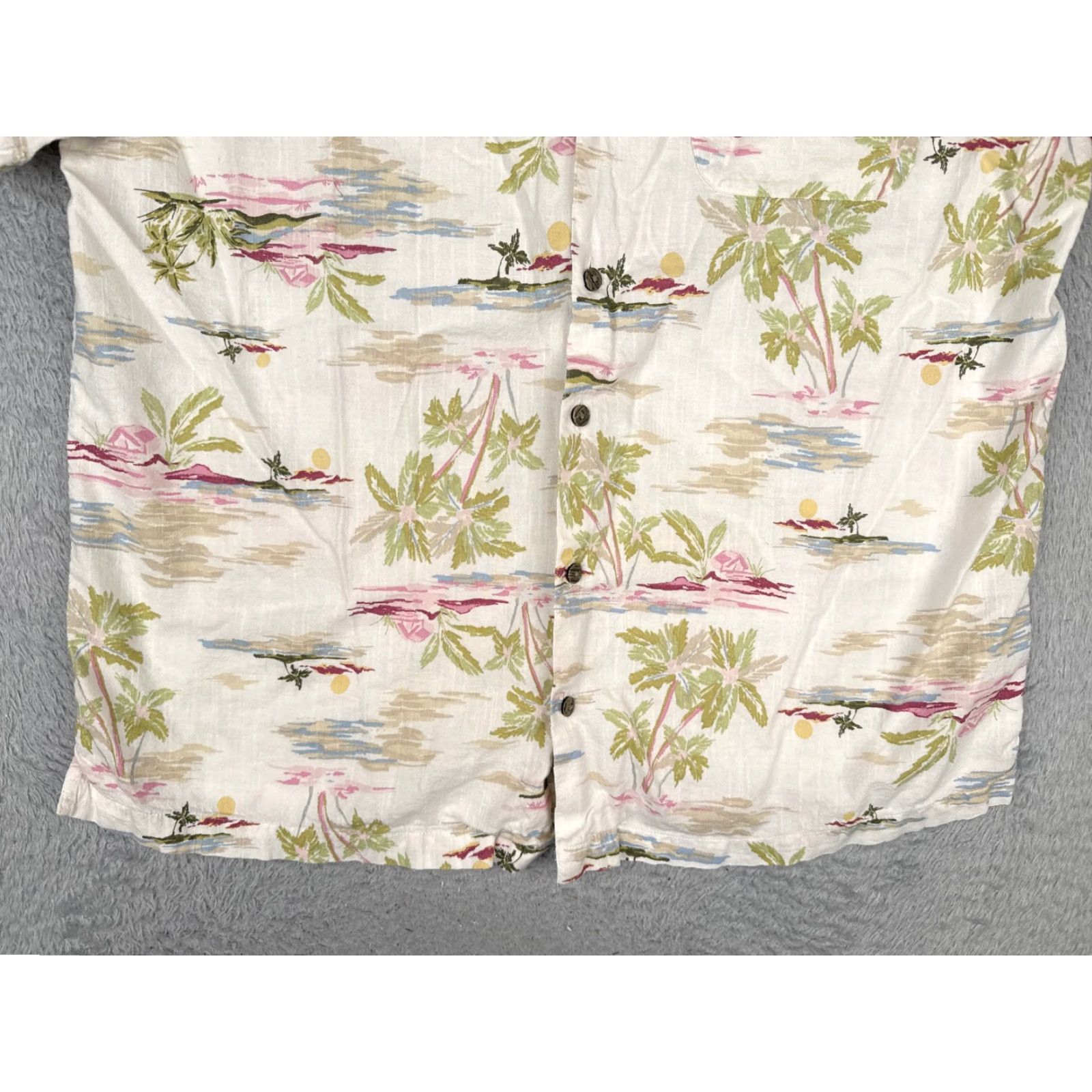 George George Button-Up Shirt Adult XL White Palm Hawaiian Cotton Blend Size US XL / EU 56 / 4 - 5 Thumbnail