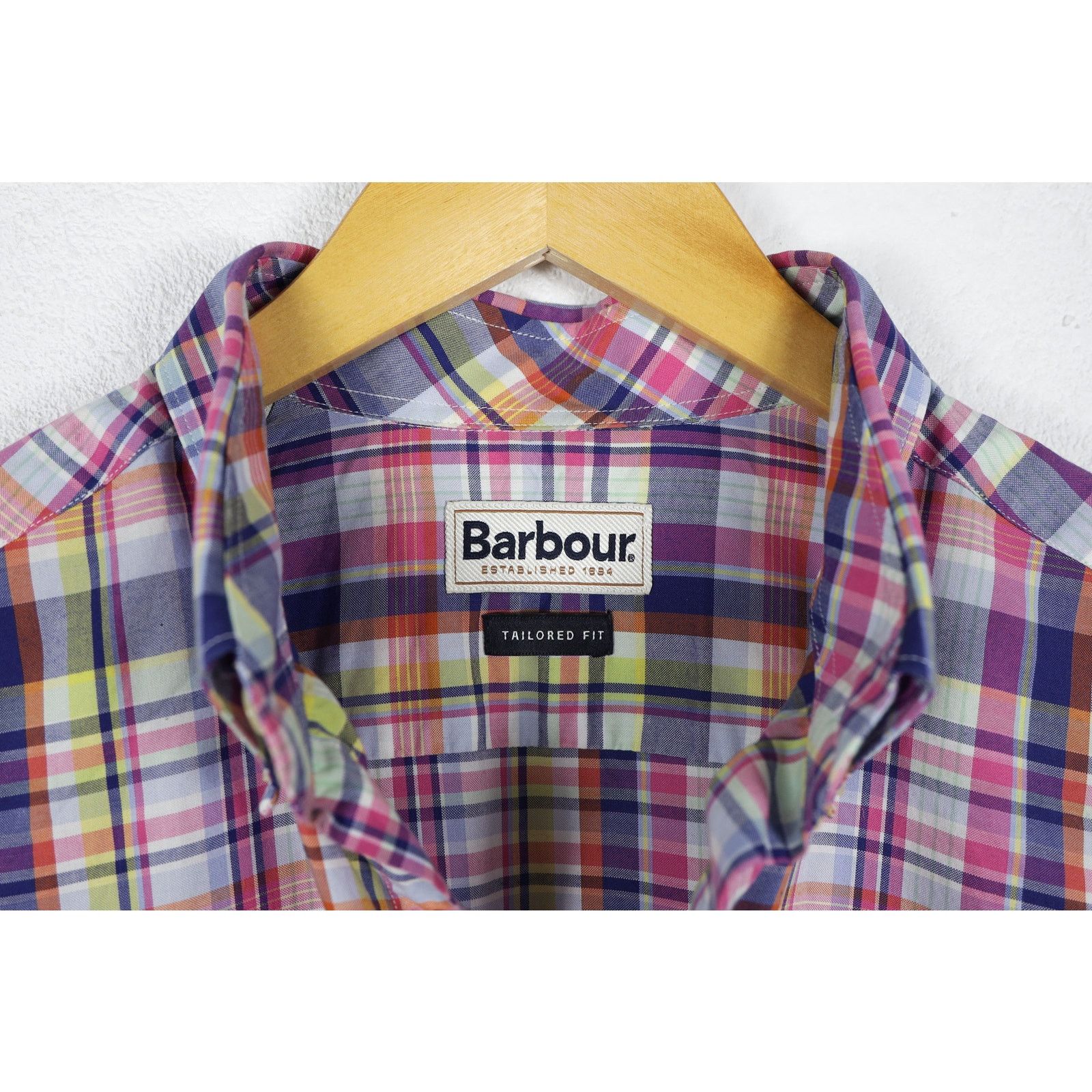 Barbour Barbour Douglas Tailored Fit Pink Plaid Oxford Shirt Size US L / EU 52-54 / 3 - 7 Thumbnail