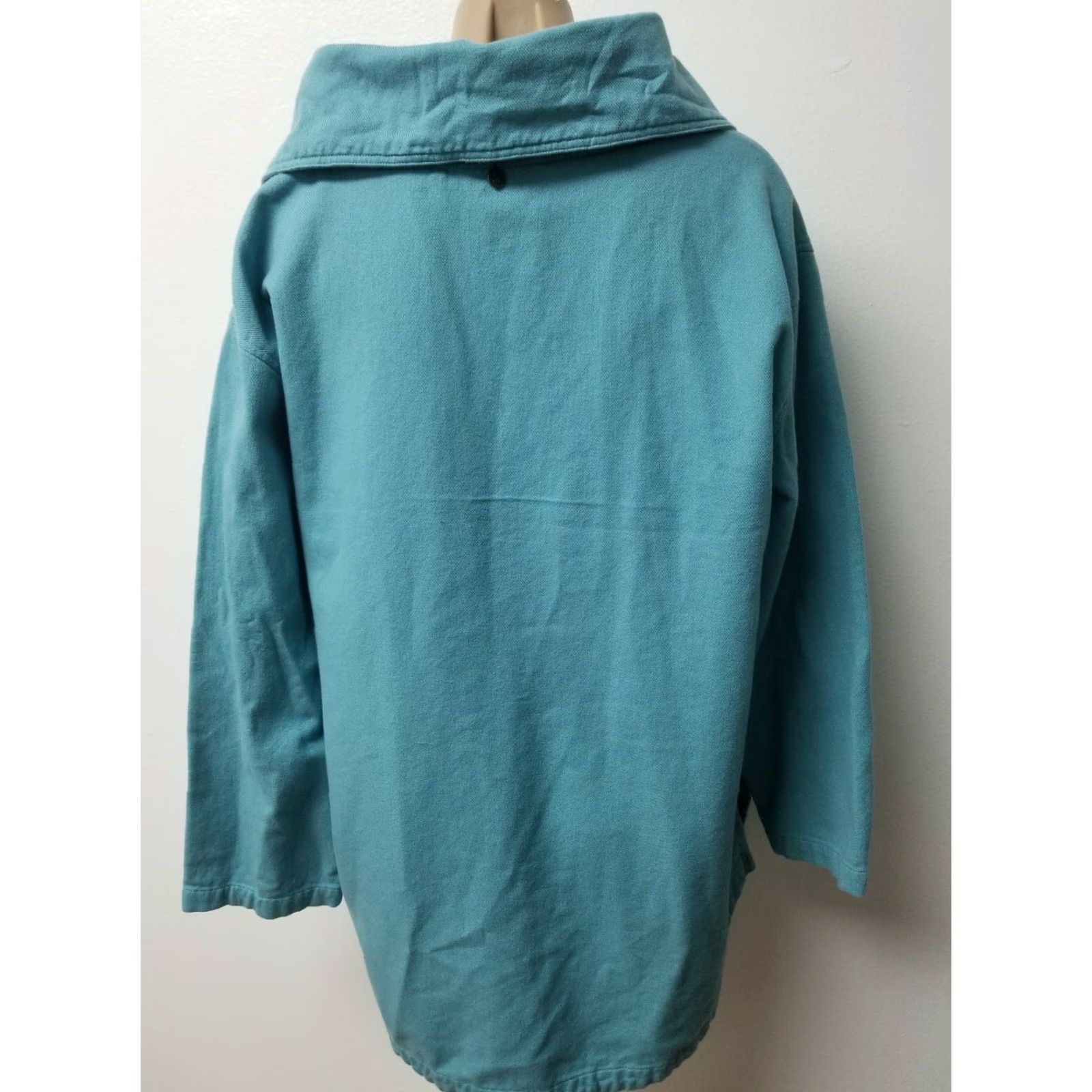 Soft Surroundings Soft Surroundings Oversized Button Collar Sweater Woman's Size Med Powder Blue Size M / US 6-8 / IT 42-44 - 6 Thumbnail