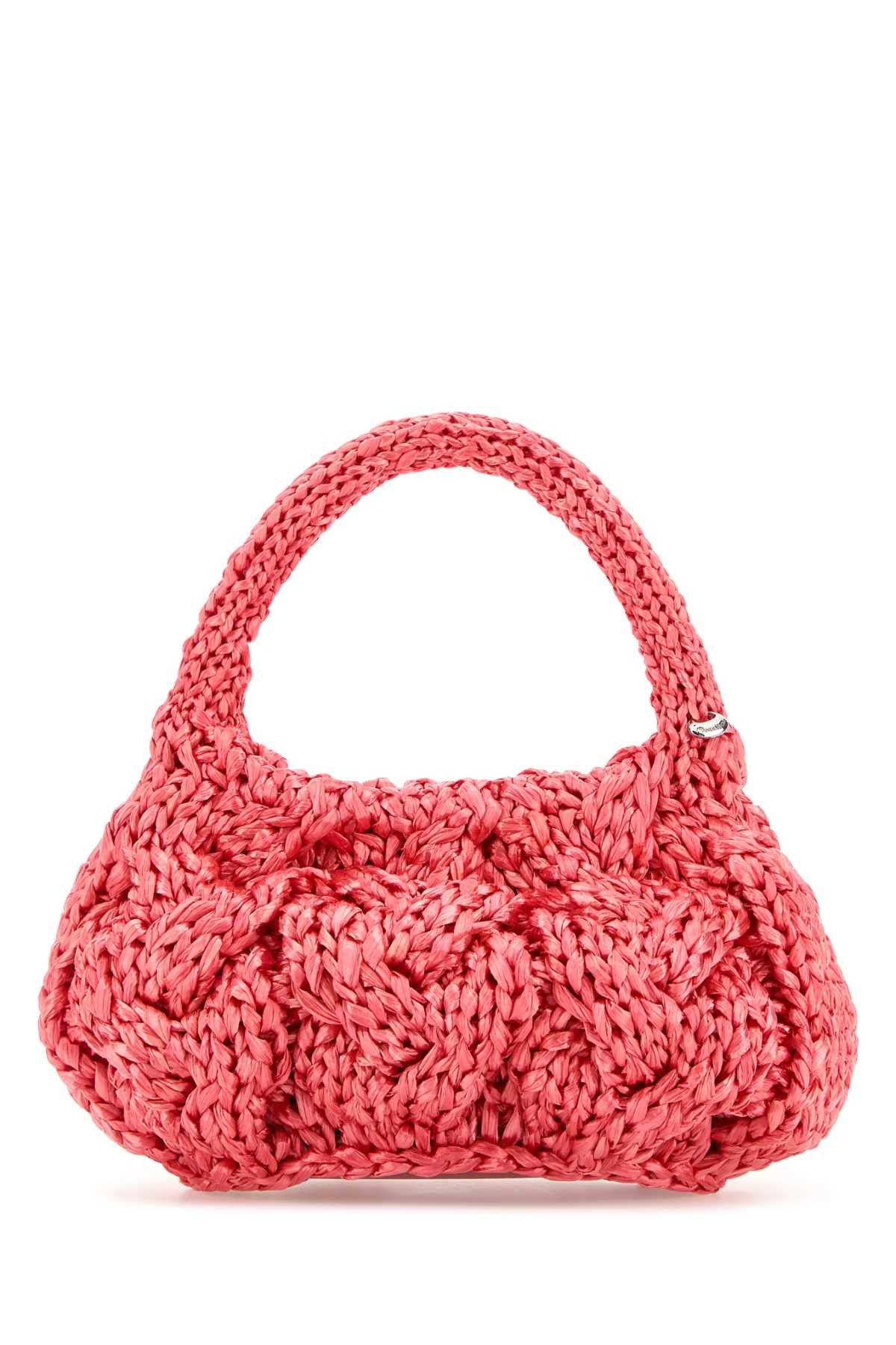 JW Anderson Fuchsia Raffia Small Cable Handbag Size ONE SIZE - 1 Thumbnail