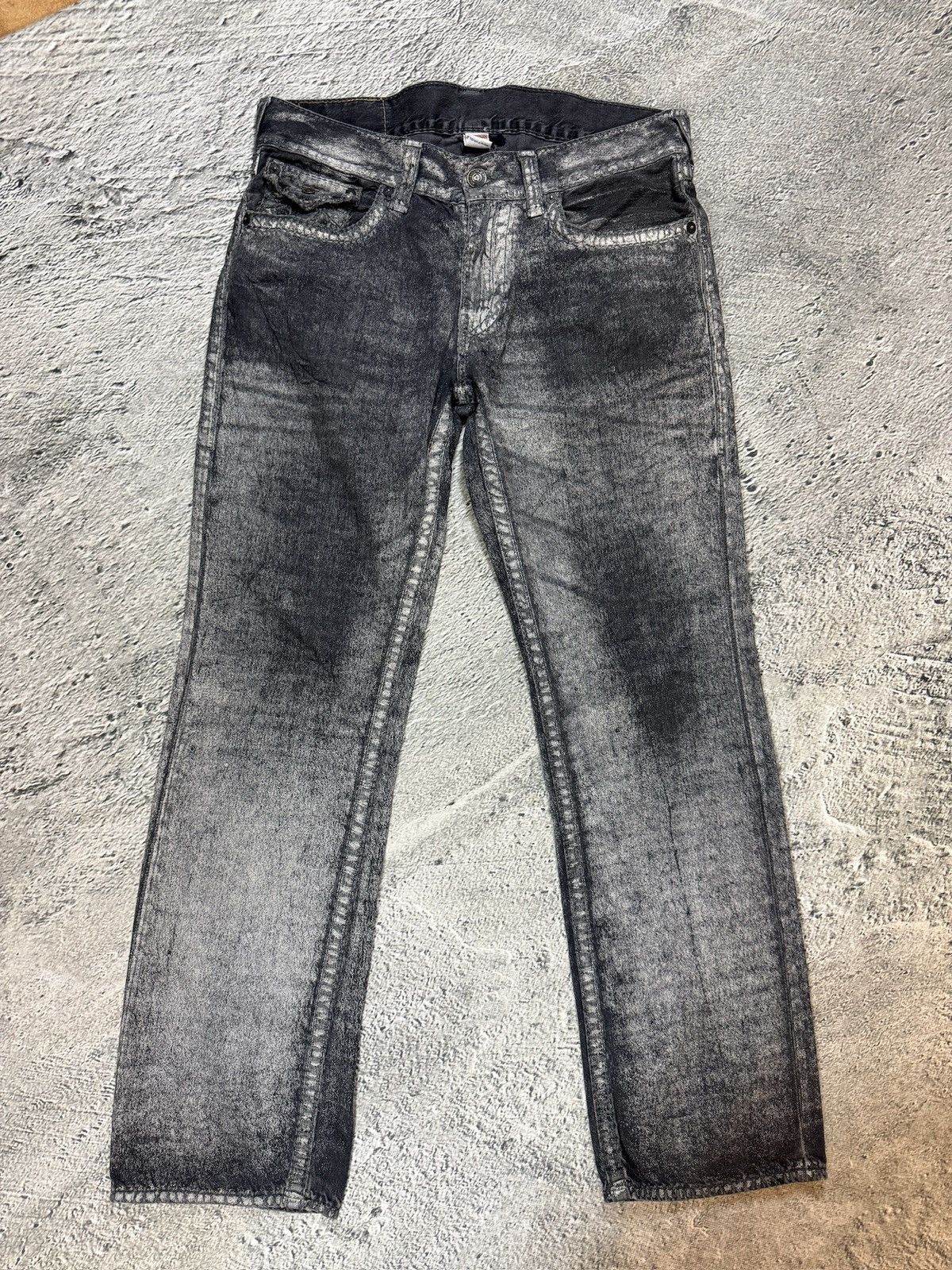 True Religion True Religion black dark grey black painted jeans Ricky Size US 34 / EU 50 - 6 Thumbnail