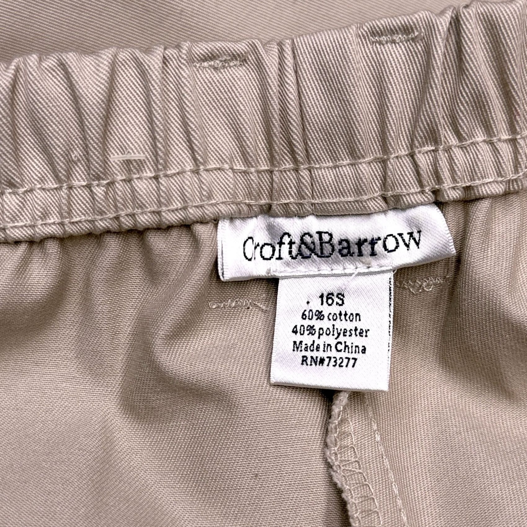 Croft & Barrow VINTAGE Croft & Barrow Pants Womens 16 Short Khaki Elastic Waist New Size 38" / US 16 / IT 52 - 6 Thumbnail