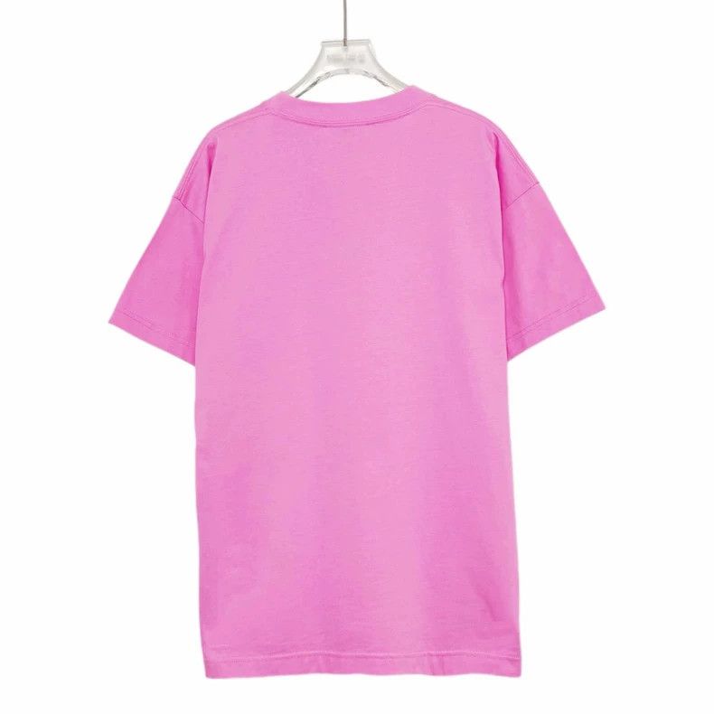 Balenciaga Balenciaga Pink Lettering Logo Pattern Round Neck Short Sl Size US L / EU 52-54 / 3 - 2 Thumbnail