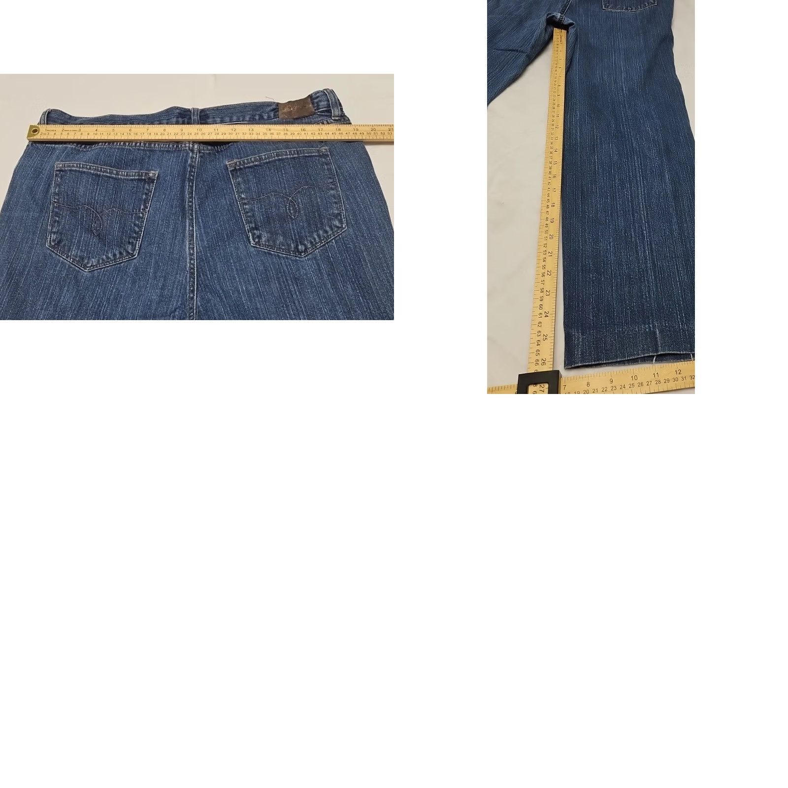 Ralph Lauren VINTAGE Ralph Lauren Jeans Co Women’s 16W Straight Leg Stretch Denim Blue Mid Rise Size 38" / US 16 / IT 52 - 8 Thumbnail