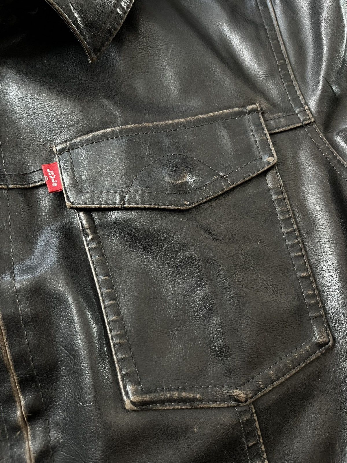 Levi's Vintage Clothing Vintage Levi's Leather Hooded Red Tab Jacket Polyvinyl SZ M Size US M / EU 48-50 / 2 - 5 Thumbnail