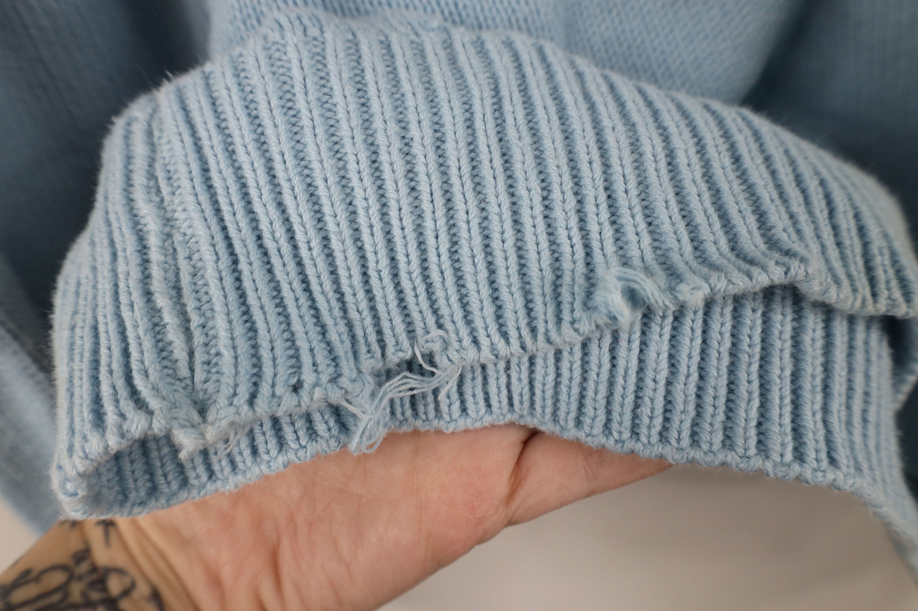 Lands' End × Vintage Vintage 90s Lands End Cotton Knit Sweater Carolina Blue USA Size US L / EU 52-54 / 3 - 4 Thumbnail