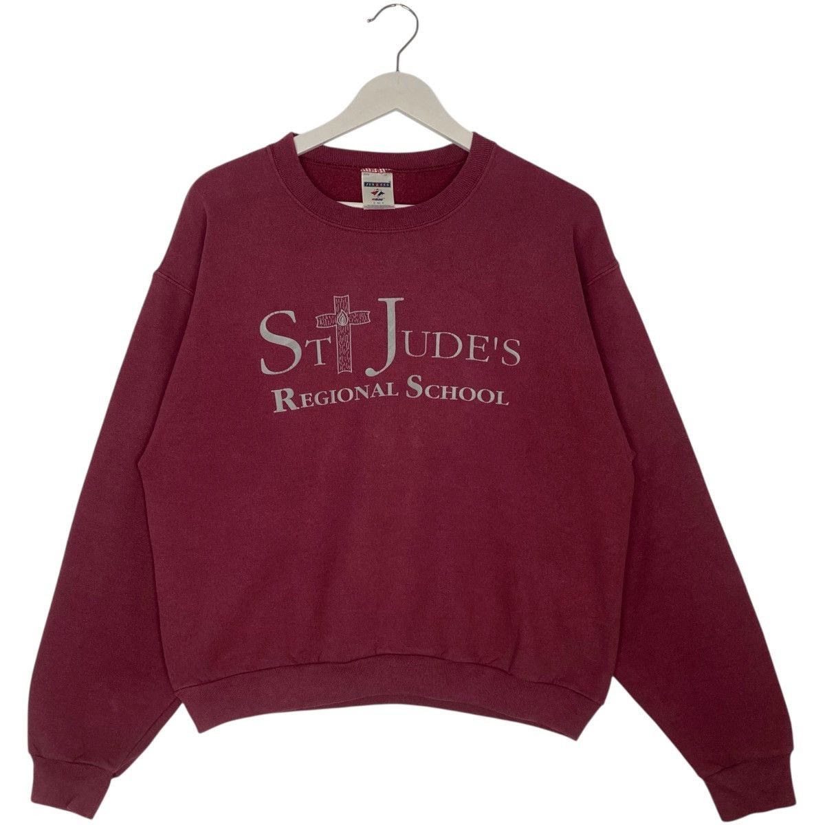 Vintage Vintage Jerzees Printed Crewneck Sweatshirt Red Size S Size US S / EU 44-46 / 1 - 1 Thumbnail