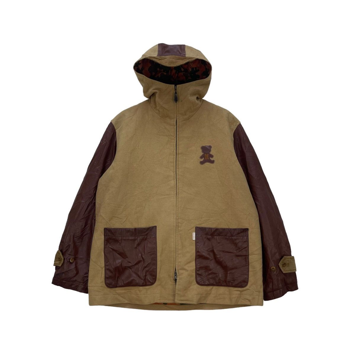 Japanese Brand 🔥Karl Helmut Little Bear Pacthwork Hooded Jacket Size US M / EU 48-50 / 2 - 1 Thumbnail