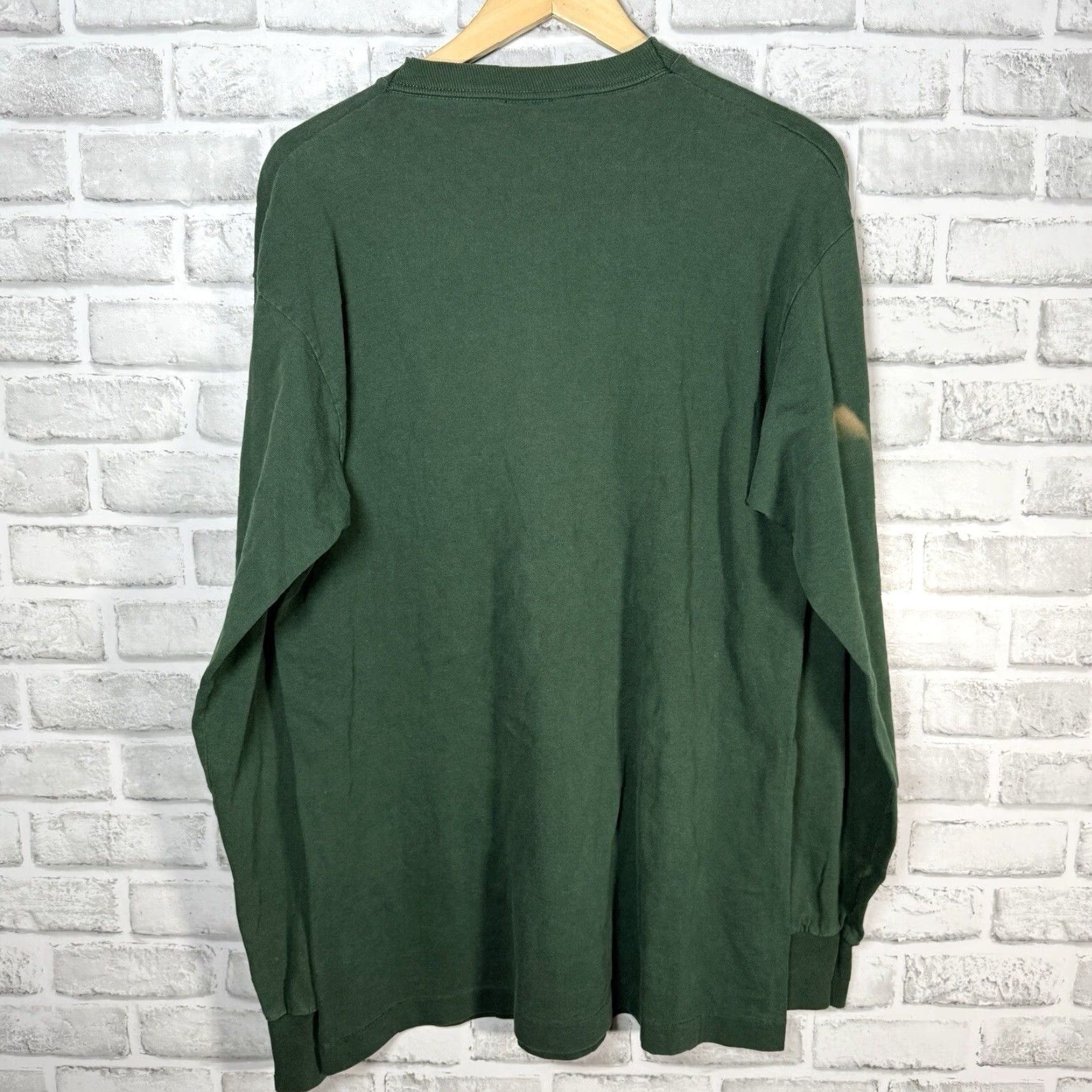 Fruit Of The Loom VINTAGE Apple University Fruit of the Loom Long Sleeve T-Shirt Green Mens L Size US L / EU 52-54 / 3 - 5 Thumbnail