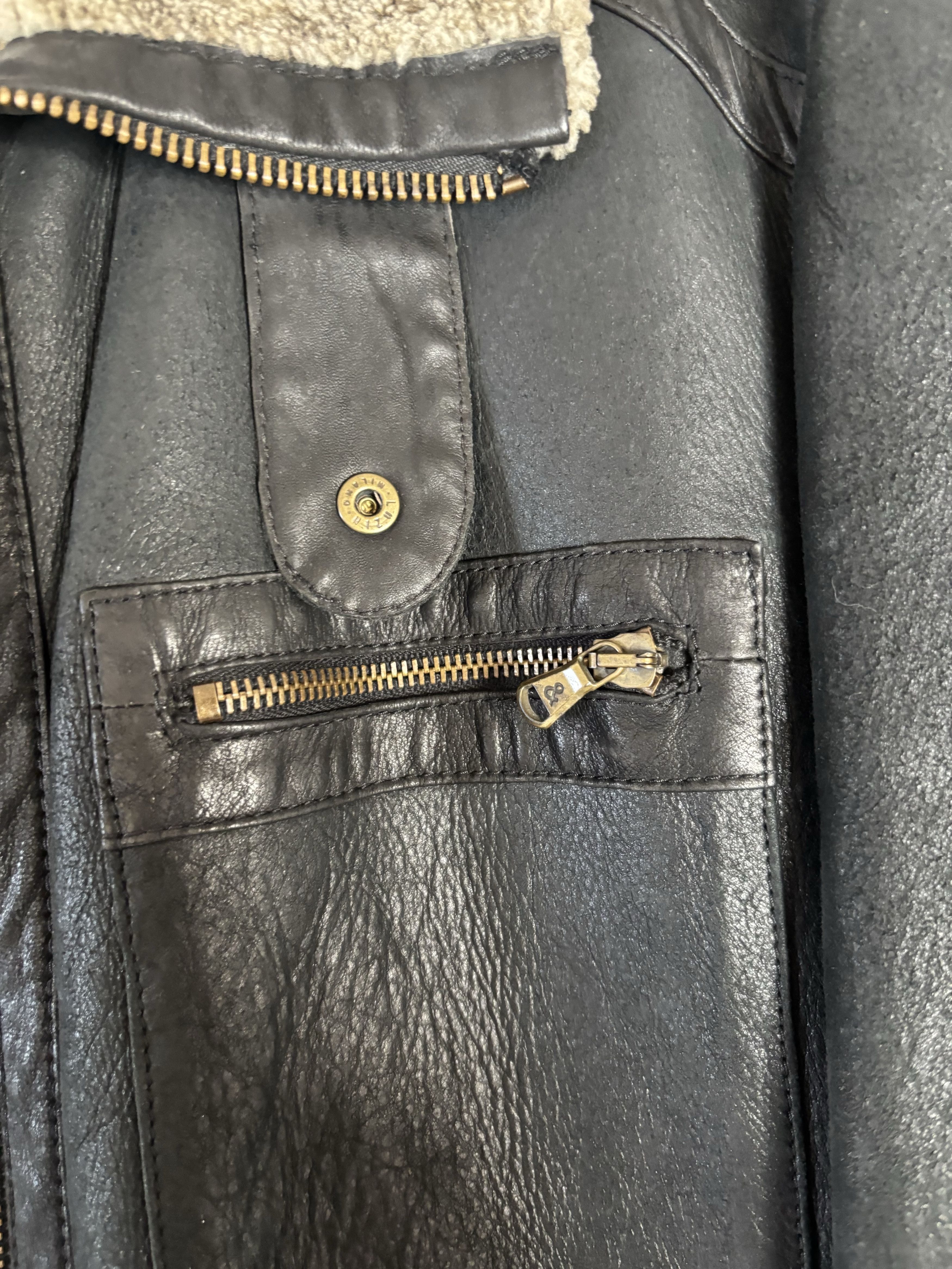 Dolce & Gabbana Vtg Sheepskin Shearling 1990s Dolce&Gabbana Leather Jacket Size US L / EU 52-54 / 3 - 20 Thumbnail