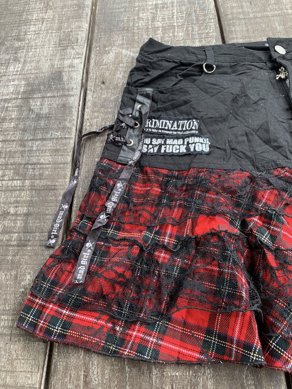 Japanese Brand Mad punk mini skirt nice design Size 31" - 4 Thumbnail
