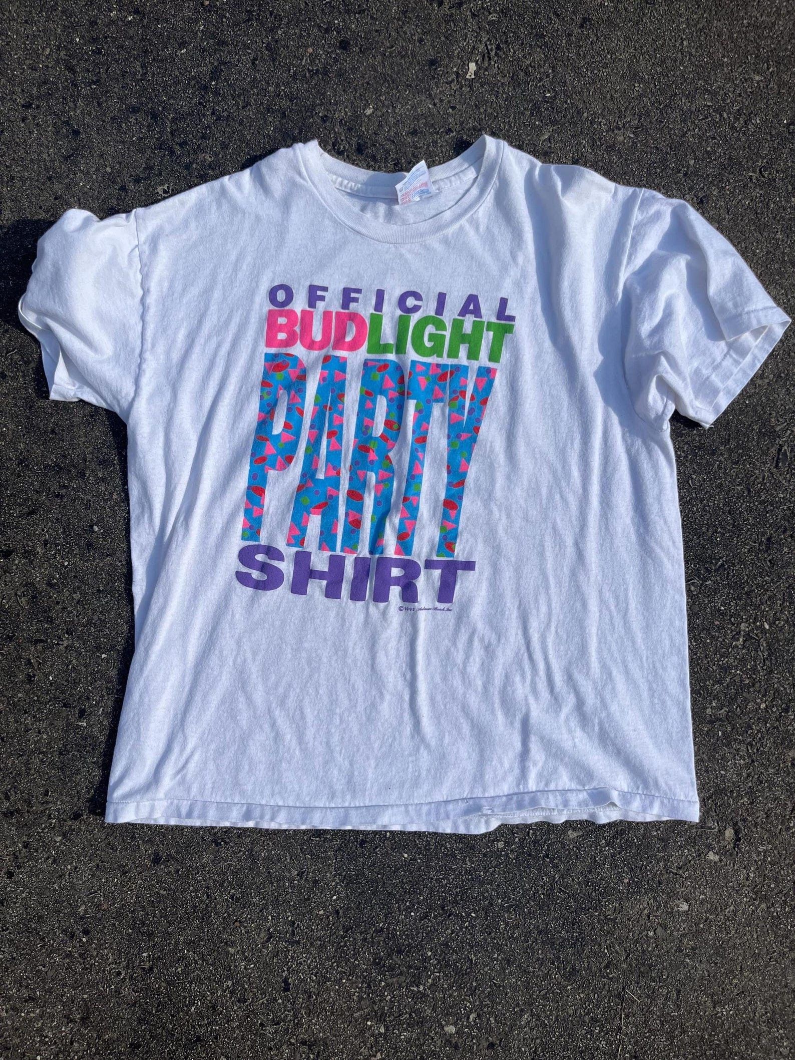 Budweiser Vintage 1993 Official Bud Light Party Shirt Beer Memorabilia Size US XL / EU 56 / 4 - 1 Thumbnail