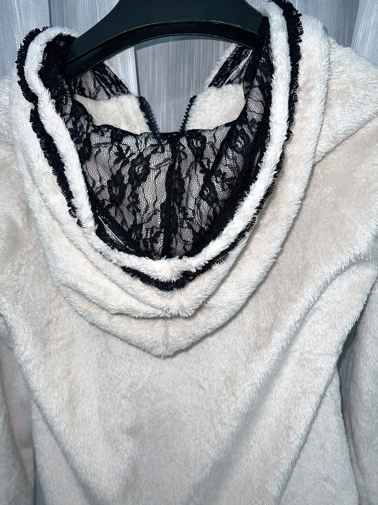 Japanese Brand JOKY GAL fluffy cotton lace hoodie zip up 🖤🧝🏻‍♀️ Size L / US 10 / IT 46 - 7 Thumbnail