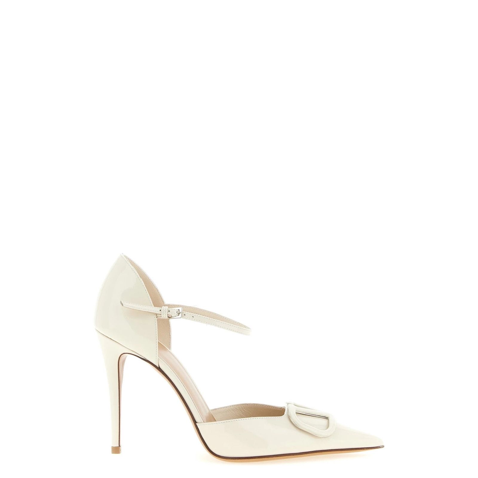 VALENTINO GARAVANI D Orsay White Leather 100mm Heel Pumps Ne