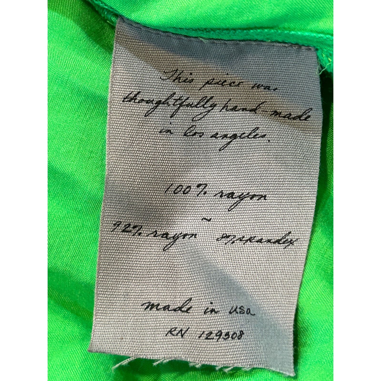 Other Raquel Allegra Dress XS / SM Neon Green Avant Garde Designer Size S / US 4 / IT 40 - 16 Thumbnail