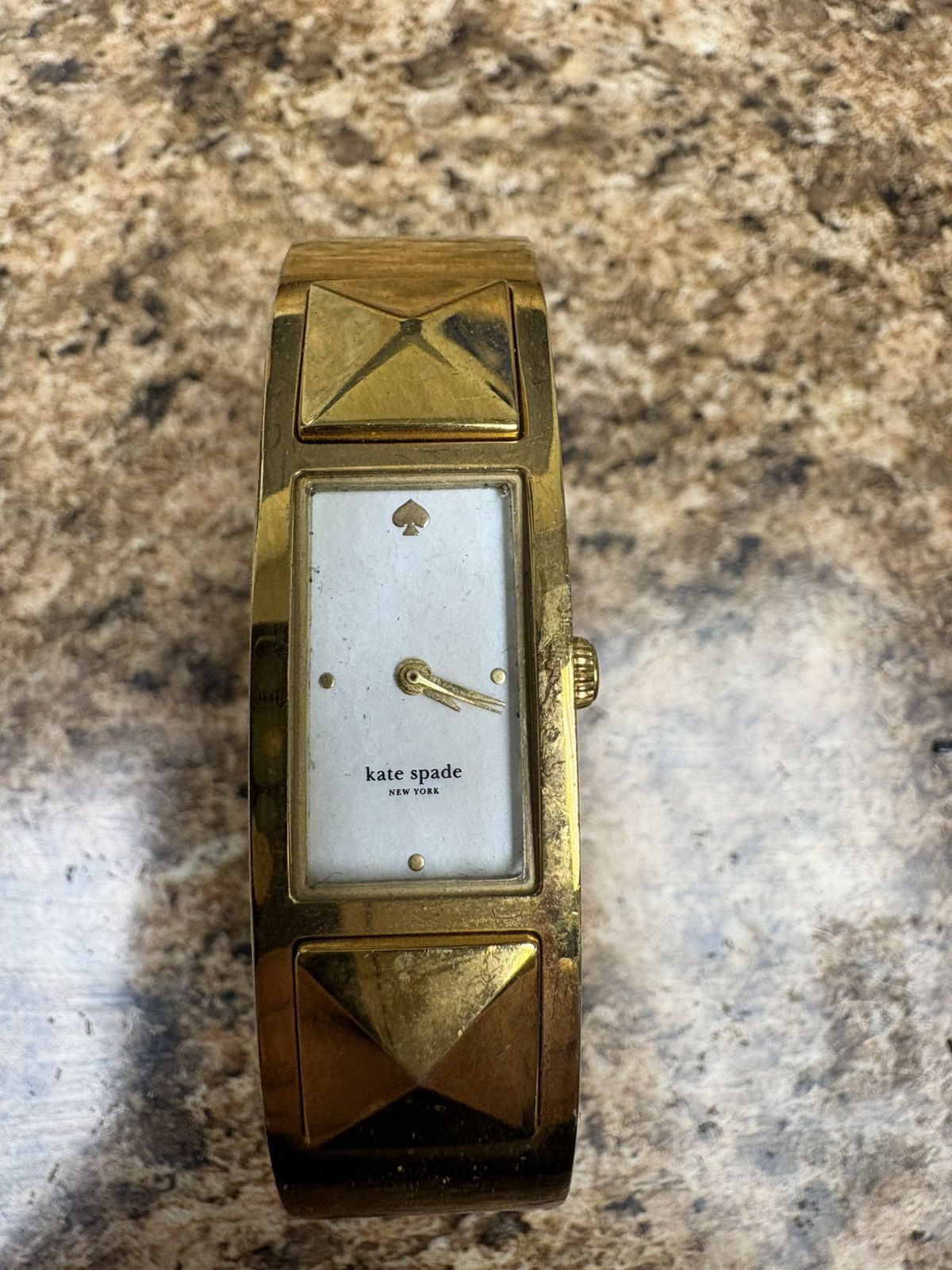 Kate Spade Kate Spade New York Gold Tone Bangle Watch Pyramid Hinged Size ONE SIZE - 1 Thumbnail