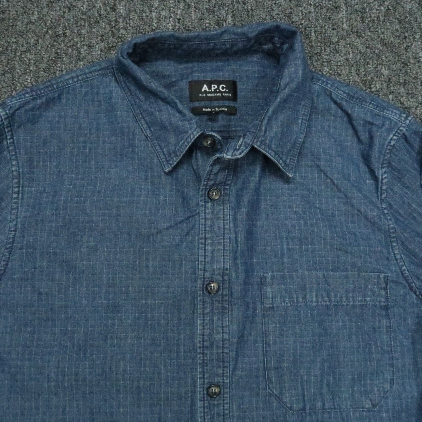 Denime APC Shirt Mens Small Blue Denim Long Sleeve Button Up Size US S / EU 44-46 / 1 - 2 Thumbnail