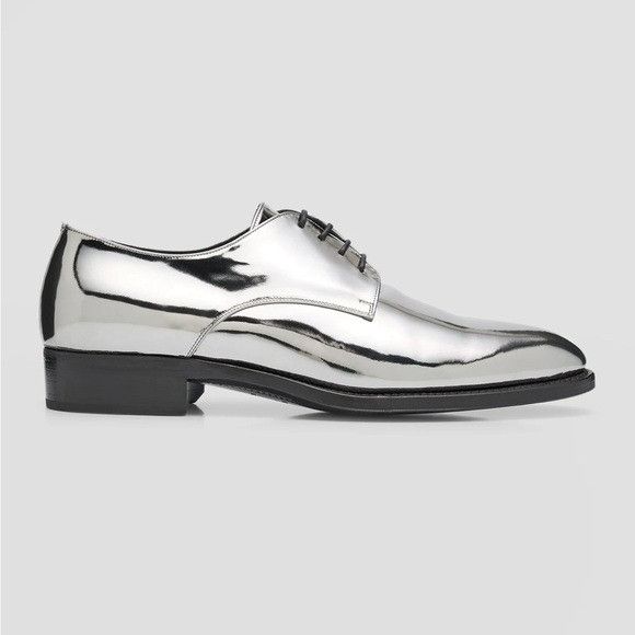 Saint Laurent  IT: 42 1/2 US: 9.5 - Adrien 25 Metallic Derby Shoes SEE PHOTOS Saint Laurent Adrien leather Derby shoes Saint Laurent main image 4
